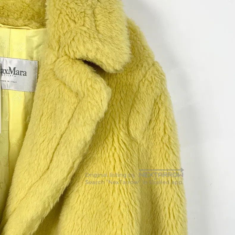 Max Mara Max Mara Yellow Teddy Alpaca Wool Double Breasted Coat Size M / US 6-8 / IT 42-44 - 3 Thumbnail