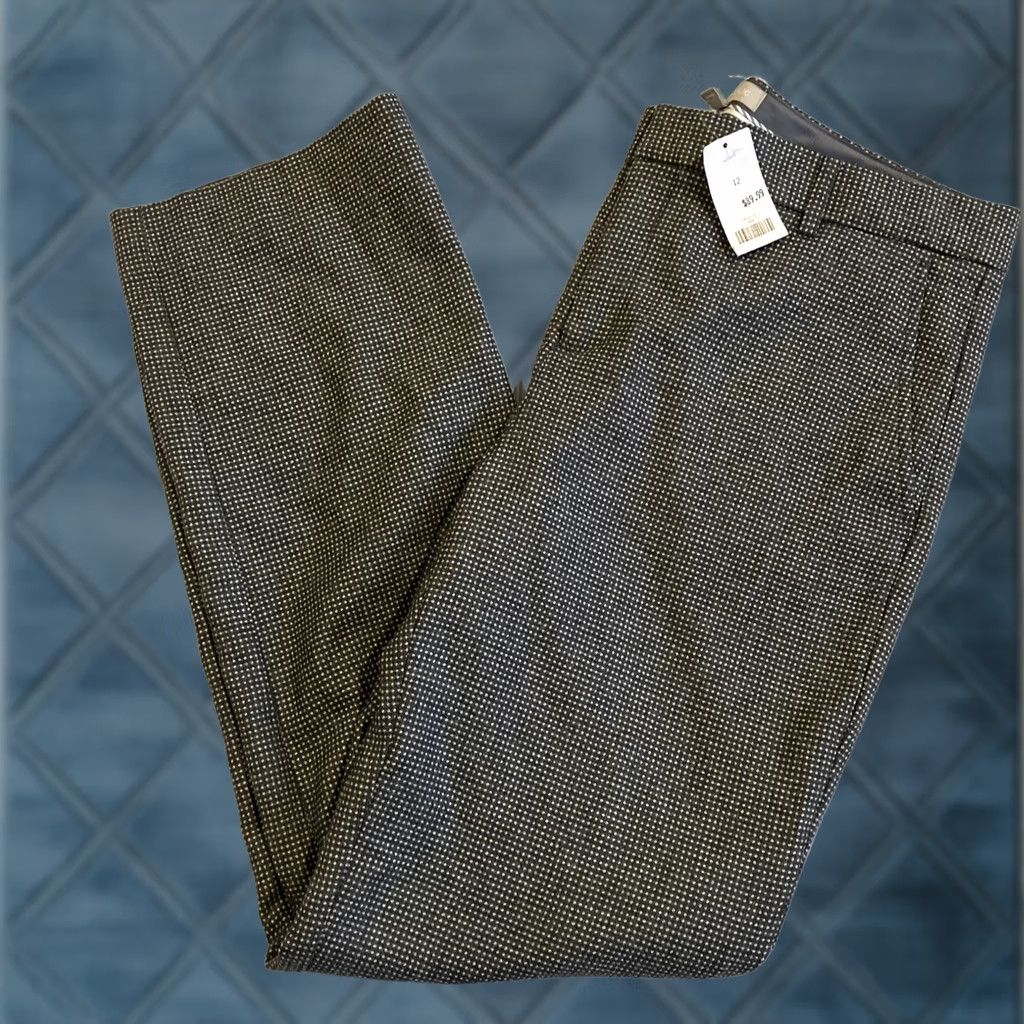 Banana Republic Banana Republic Pants Dress Wool Blend Houndstooth Grey Sky Size 12 36" X 32" Womens Straight Front NWT NWT Size 34" / US 12 / IT 48 - 1 Thumbnail
