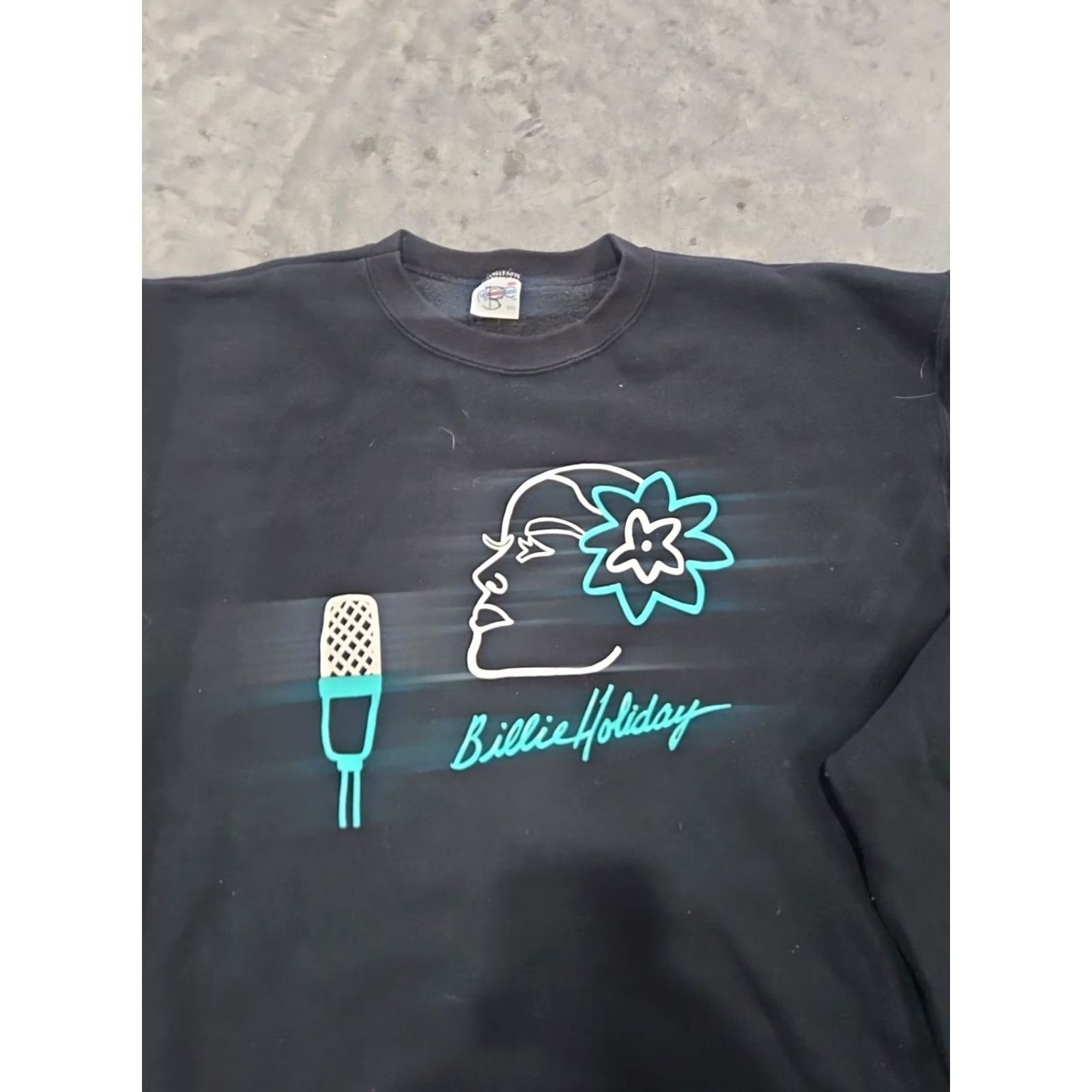 Vintage VTG Billie Holiday I'll Be Seeing You Crewneck Sweatshirt Mens XXL 2XL Black Graphic Print 90s Jazz Streetwear (2) Size US XXL / EU 58 / 5 - 3 Thumbnail