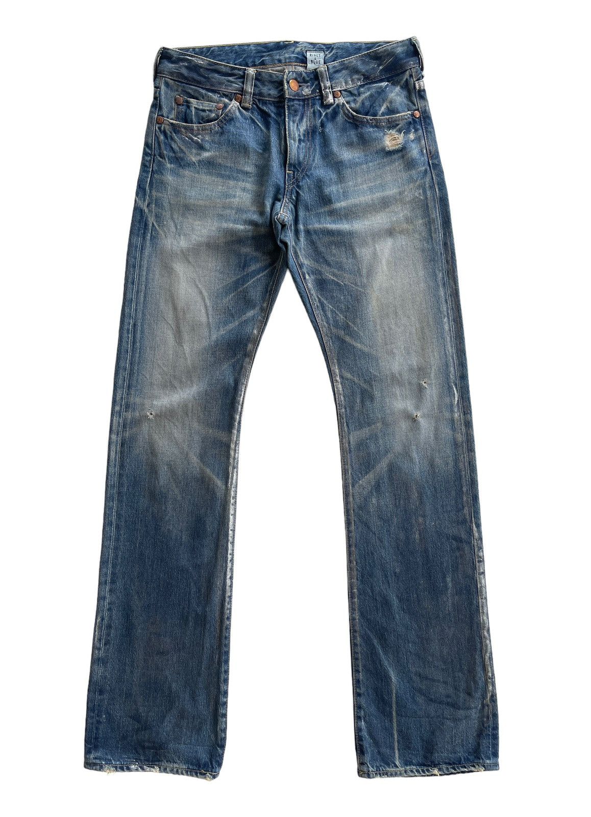 Japanese Brand Rivet & Blue Japanese Distressed Paint Splatter Jeans Size US 29 - 1 Thumbnail