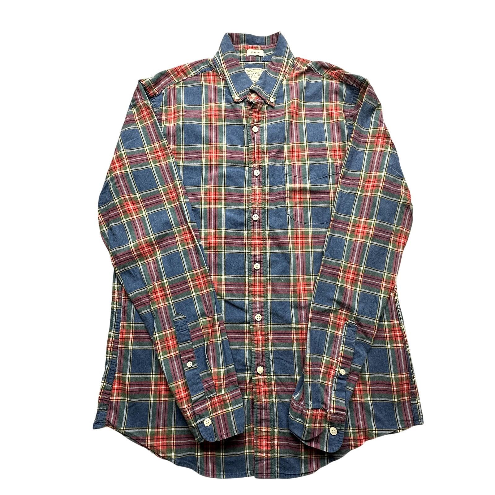 J.Crew J Crew Stretch Secret Wash Poplin Plaid Shirt Men M Red Blue Size US M / EU 48-50 / 2 - 1 Thumbnail