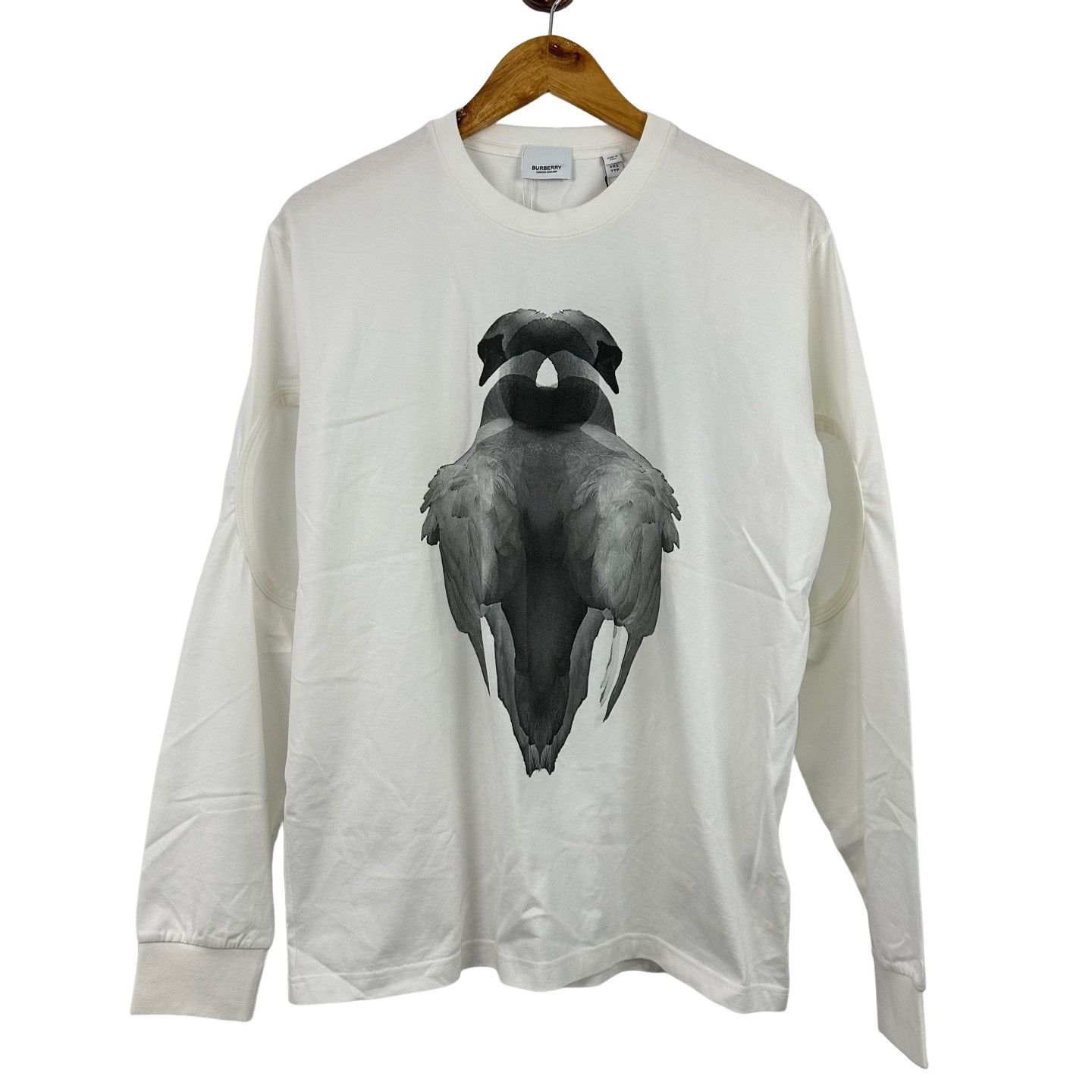 Burberry Burberry Swan Print Cutout Long Sleeve T-Shirt US XXS Size US XXS / EU 40 - 1 Thumbnail