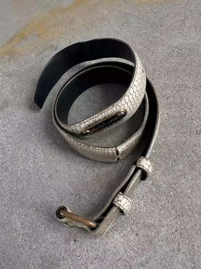 小物 HELMUT LANG snake skin leather belt Helmut Lang 2000s Snakeskin Belt - Ākaibu Store
