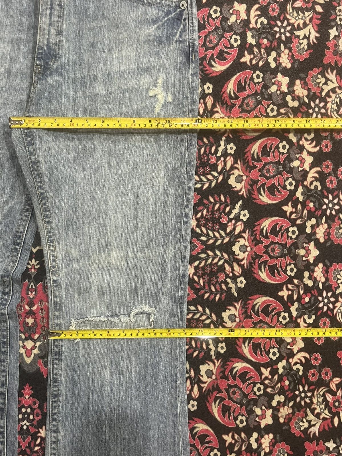 Japanese Brand Vintage Japanese Brand Oririn Blue Washed Ripped Flare Jeans Size US 34 / EU 50 - 13 Thumbnail