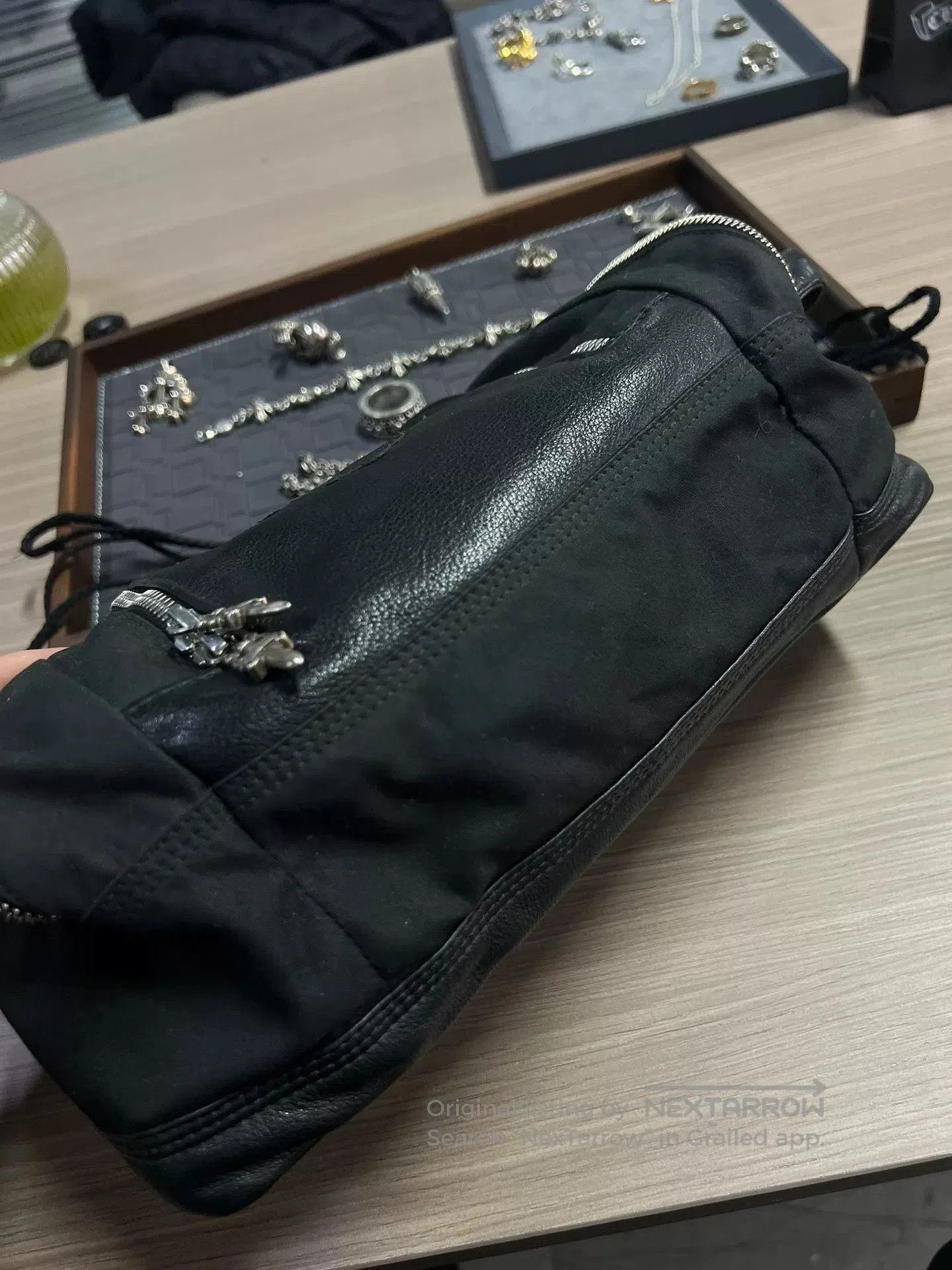 Chrome Hearts Chrome Hearts Black Leather Wash Bag. Size ONE SIZE - 4 Thumbnail