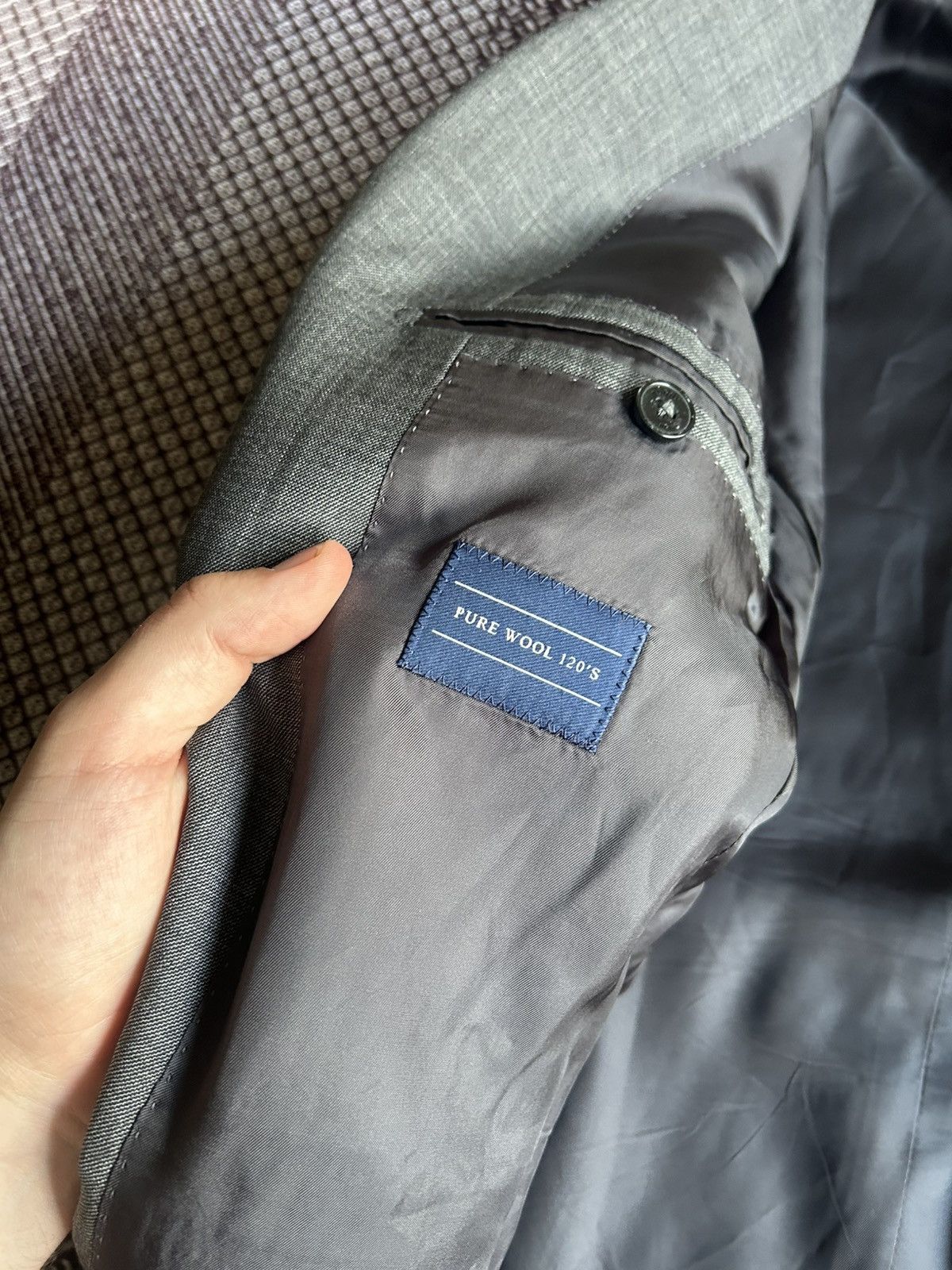 Boggi × Designer Boggi Milano Luxury Blazer Mens Grey Pure Wool 120’S Size 48 Size 48R - 8 Thumbnail