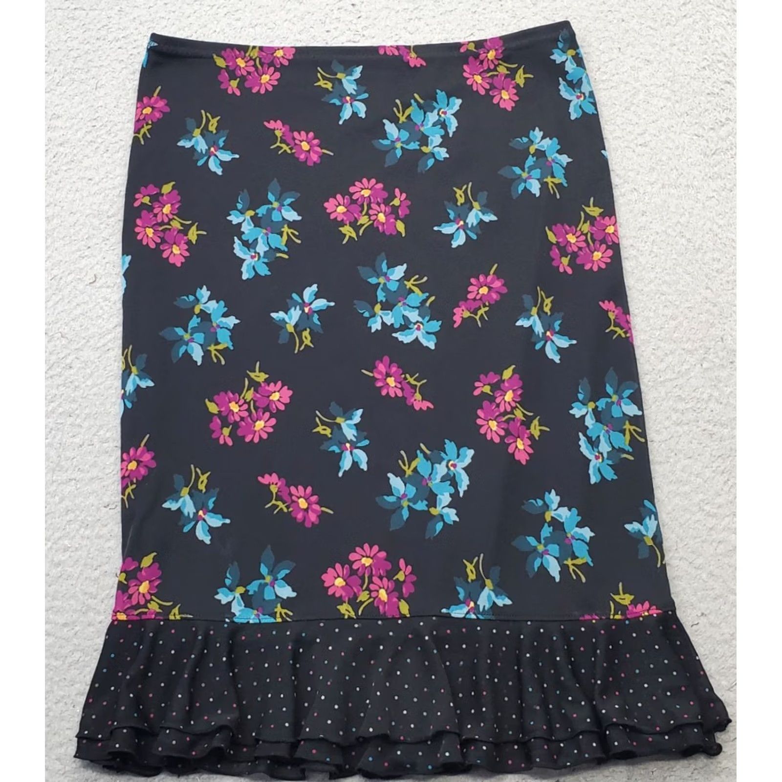 Express Express Skirt Women S Floral Multicolor Ruffle Hem Pull On Short Size: Womens Size S Size 28" / US 6 / IT 42 - 2 Thumbnail