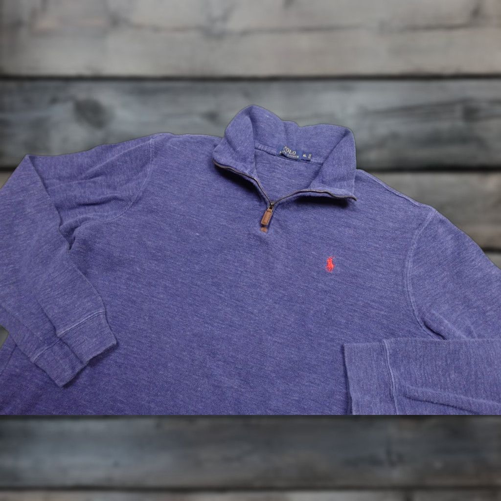 Ralph Lauren Nike Polo Ralph Lauren Quarter Zip Sweater Mens XL Blue Pullover Preppy Filament Zip VINTAGE? Size US XL / EU 56 / 4 - 1 Thumbnail