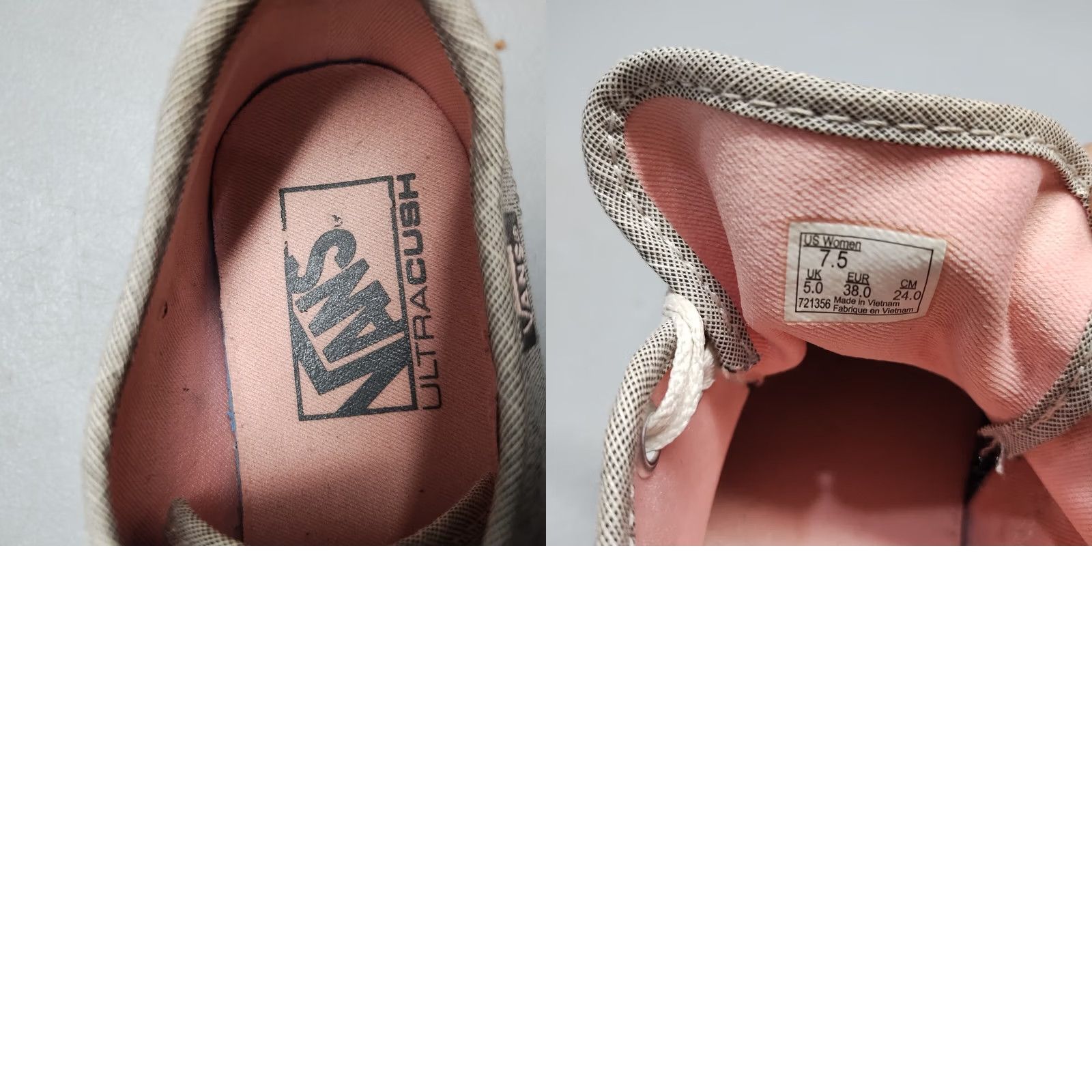 Vans VANS off the Wall Ultracush Flats Sneakers Womens 7.5 Gray White Lace Up 721356 Size US 8 / IT 38 - 9 Thumbnail