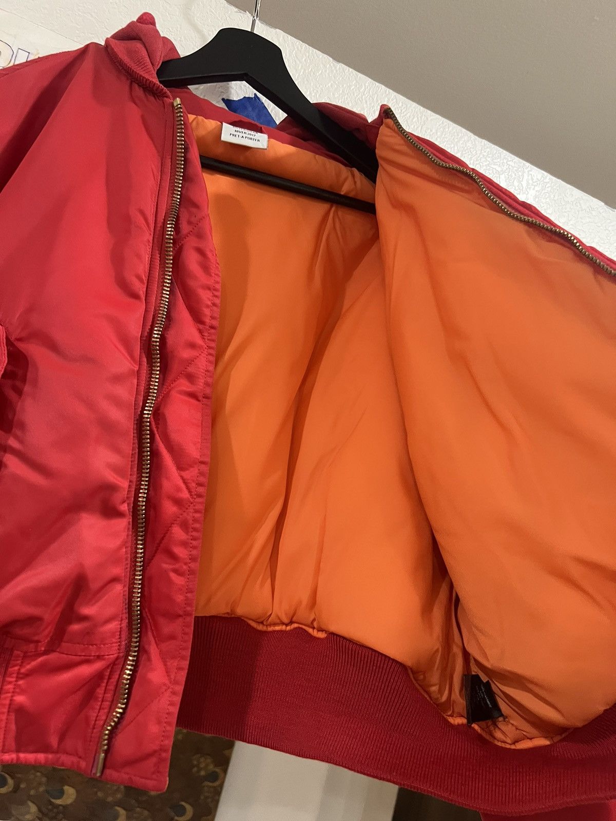 Vetements Vetements Red Cropped Bomber Jacket Size US S / EU 44-46 / 1 - 6 Thumbnail