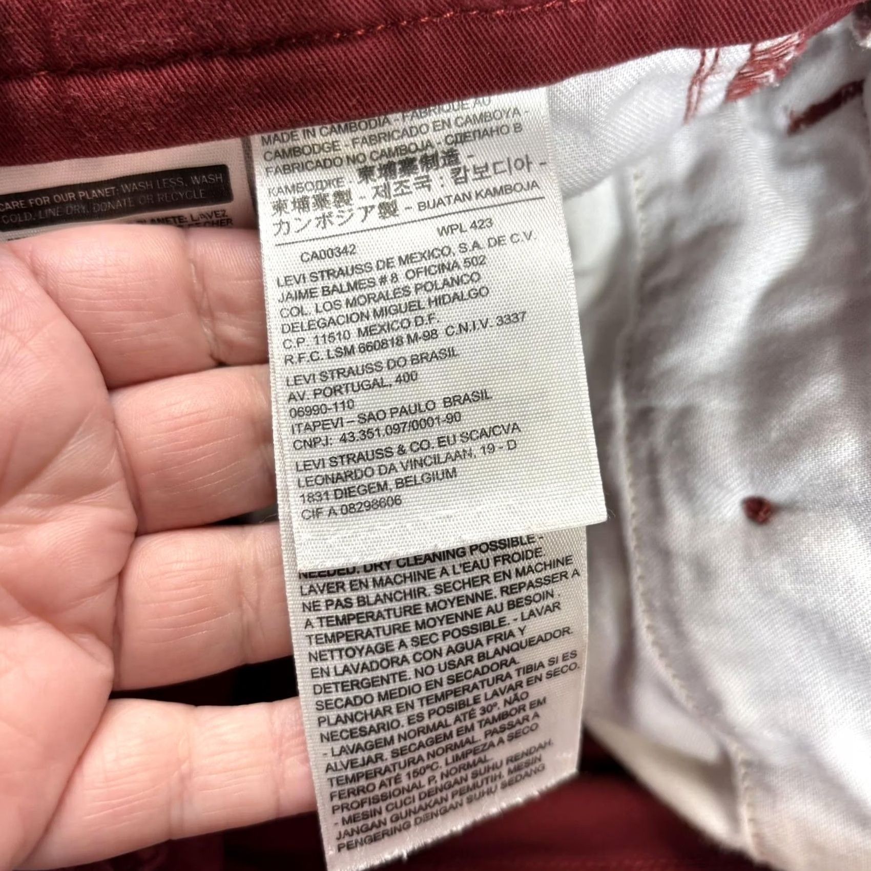 Levi's Levi's Pant Men 33x32 Red Chino Straight Leg Casual Office Heritage Academia Work Pants Size US 33 - 5 Thumbnail
