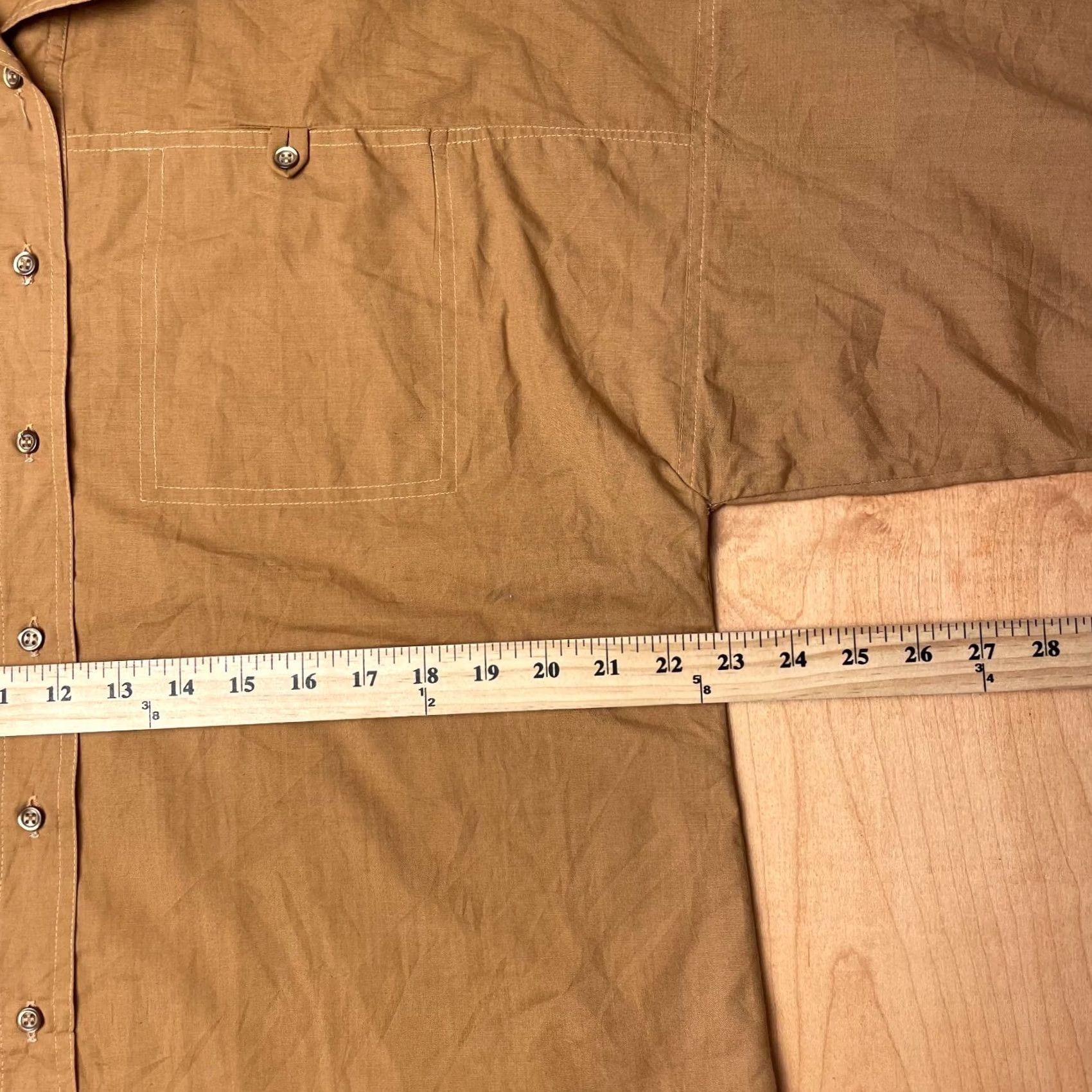 Vintage VINTAGE Brown XL Shirt Button Half Sleeve 1970s Work VTG Barcelona Made Size US XL / EU 56 / 4 - 7 Thumbnail