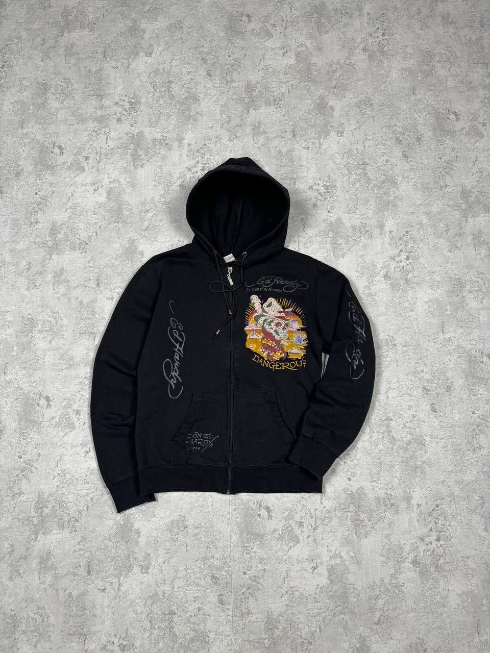 Ed Hardy Vintage Y2k Ed Hardy Dangerous Skull Black Zip Hoodie Size M / US 6-8 / IT 42-44 - 1 Thumbnail