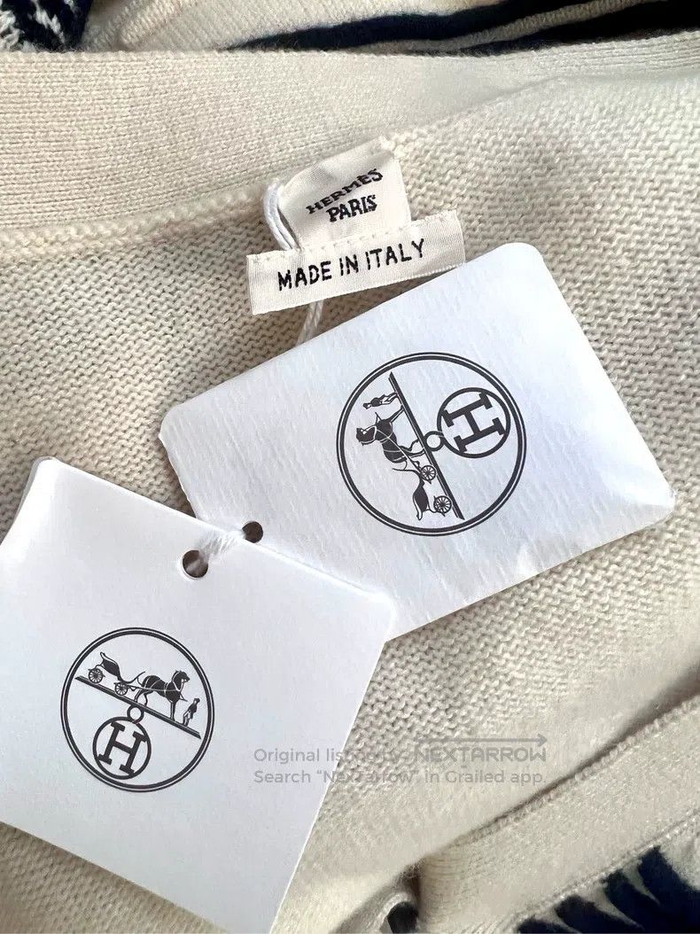 Hermes Hermes Black and White Cashmere Knit Jacket Size XXS / US 00 / IT 34 - 9 Thumbnail