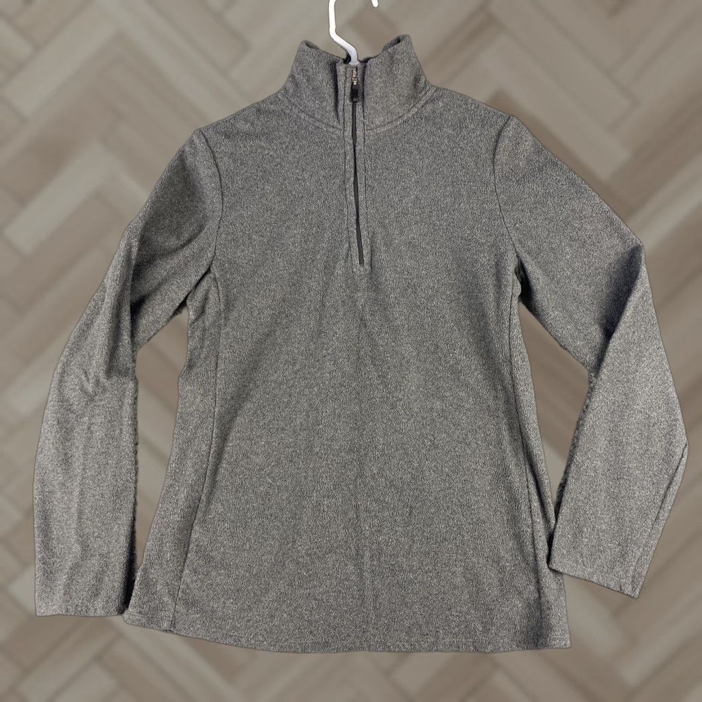Gap GAP Sweater Fleece 1/2 Zip - Large Gray - Mock Neck, Long Sleeve - Pullover - Womens Size L / US 10 / IT 46 - 1 Thumbnail