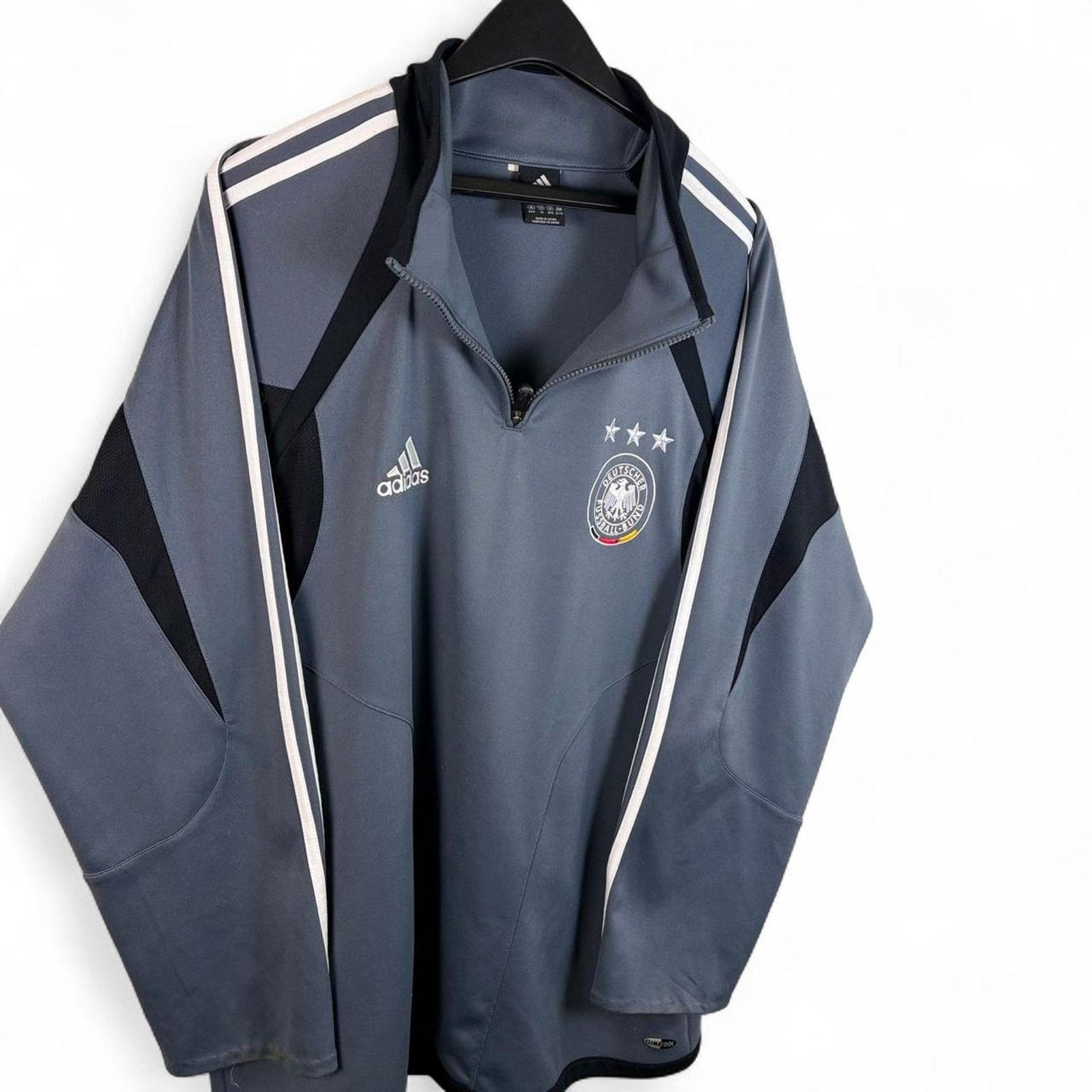 Adidas Adidas germany 2000s grey drill quarter zip jacket XL mens Size US XL / EU 56 / 4 - 2 Thumbnail