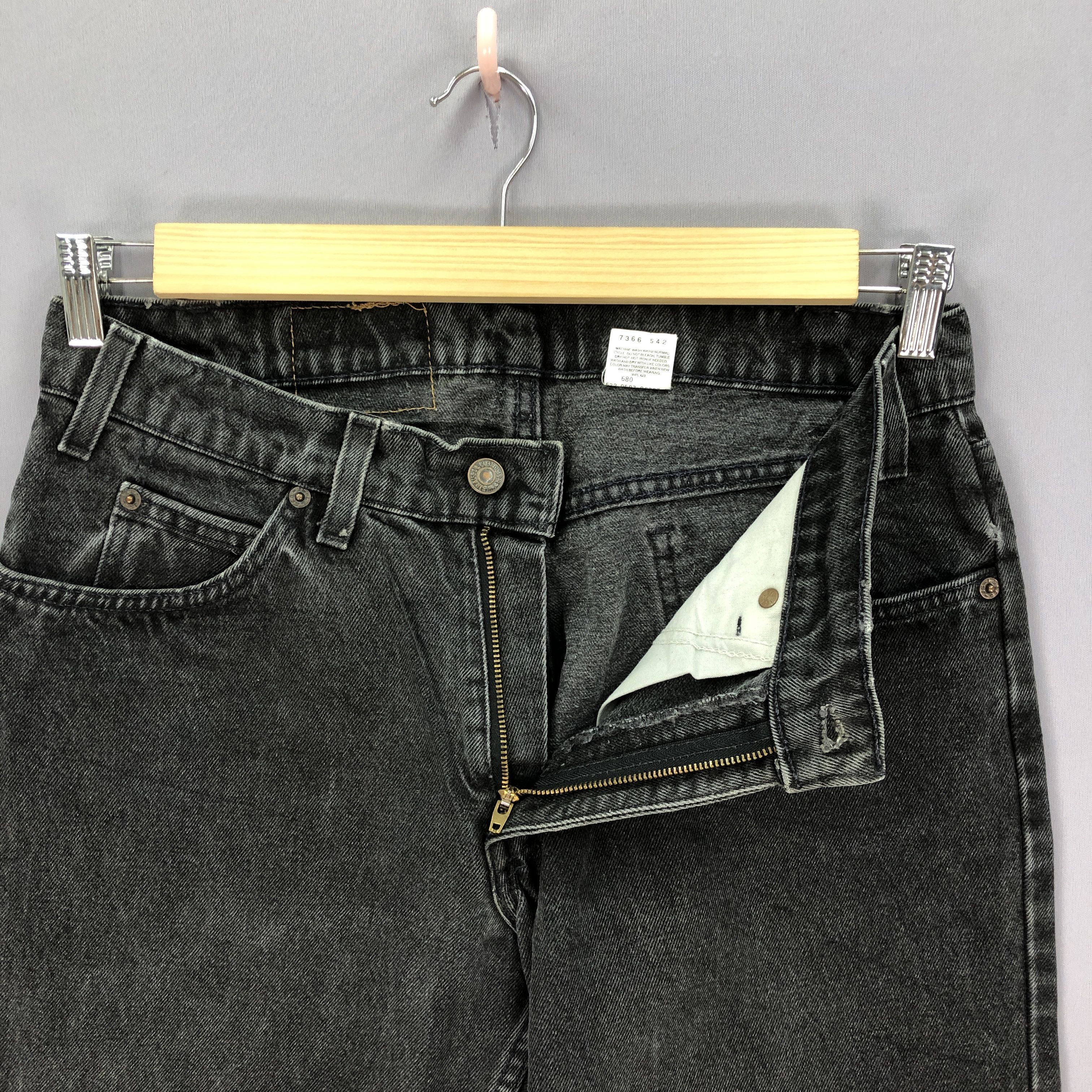 Jean Vintage Levis 550 Orange Tab Jeans Levi's Super Black Denim Size US 30 / EU 46 - 10 Thumbnail