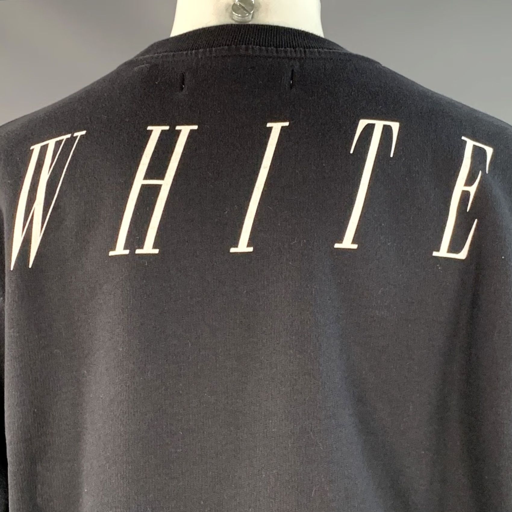Off-White OFF-WHITE Sweatshirt Black White Graphic Cotton Crew Neck M Adult Mens Size US M / EU 48-50 / 2 - 5 Thumbnail