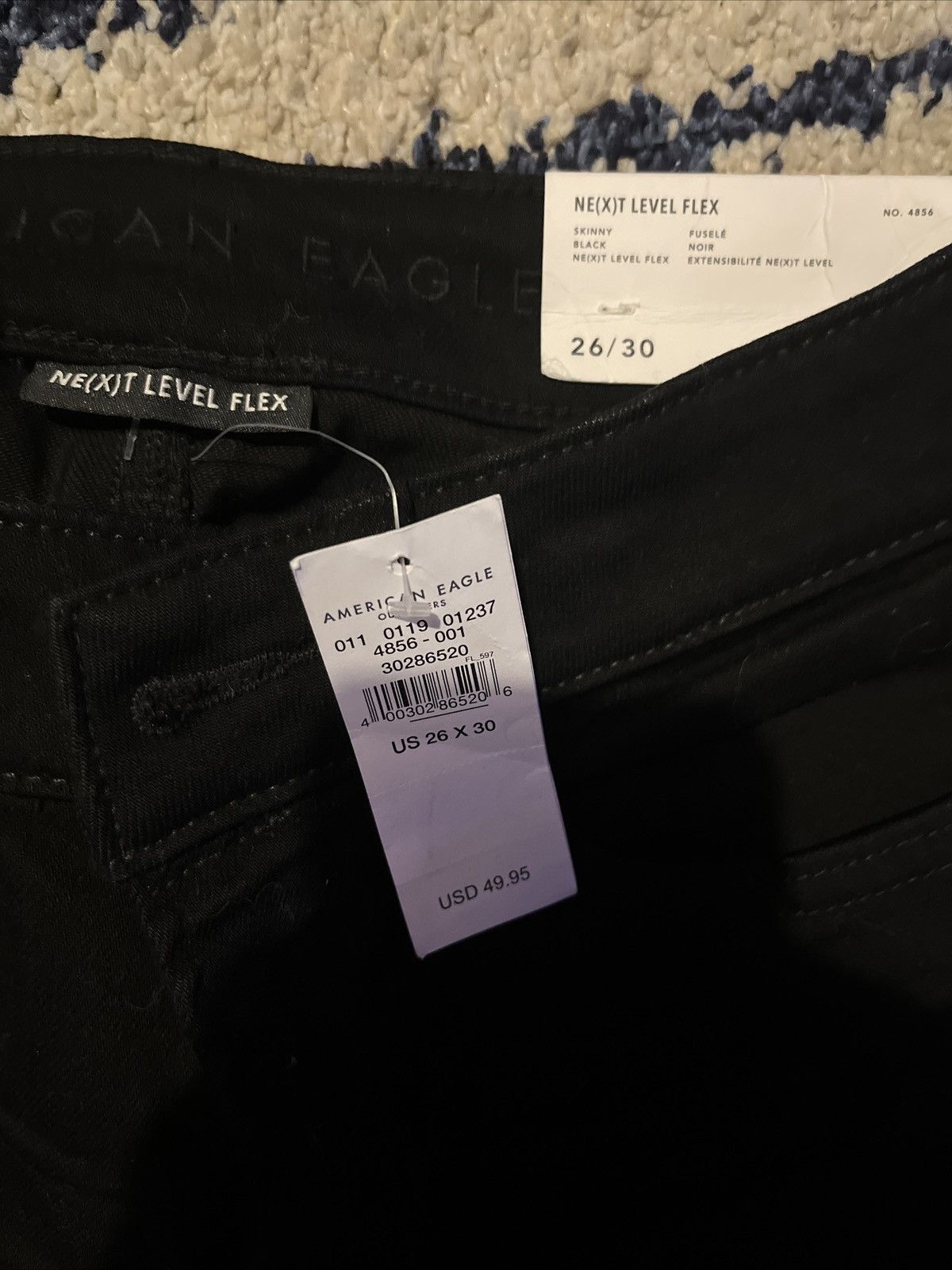 American Eagle Outfitters *New* American Eagle 26x30 Black Skinny Jeans Size US 26 / EU 42 - 4 Thumbnail