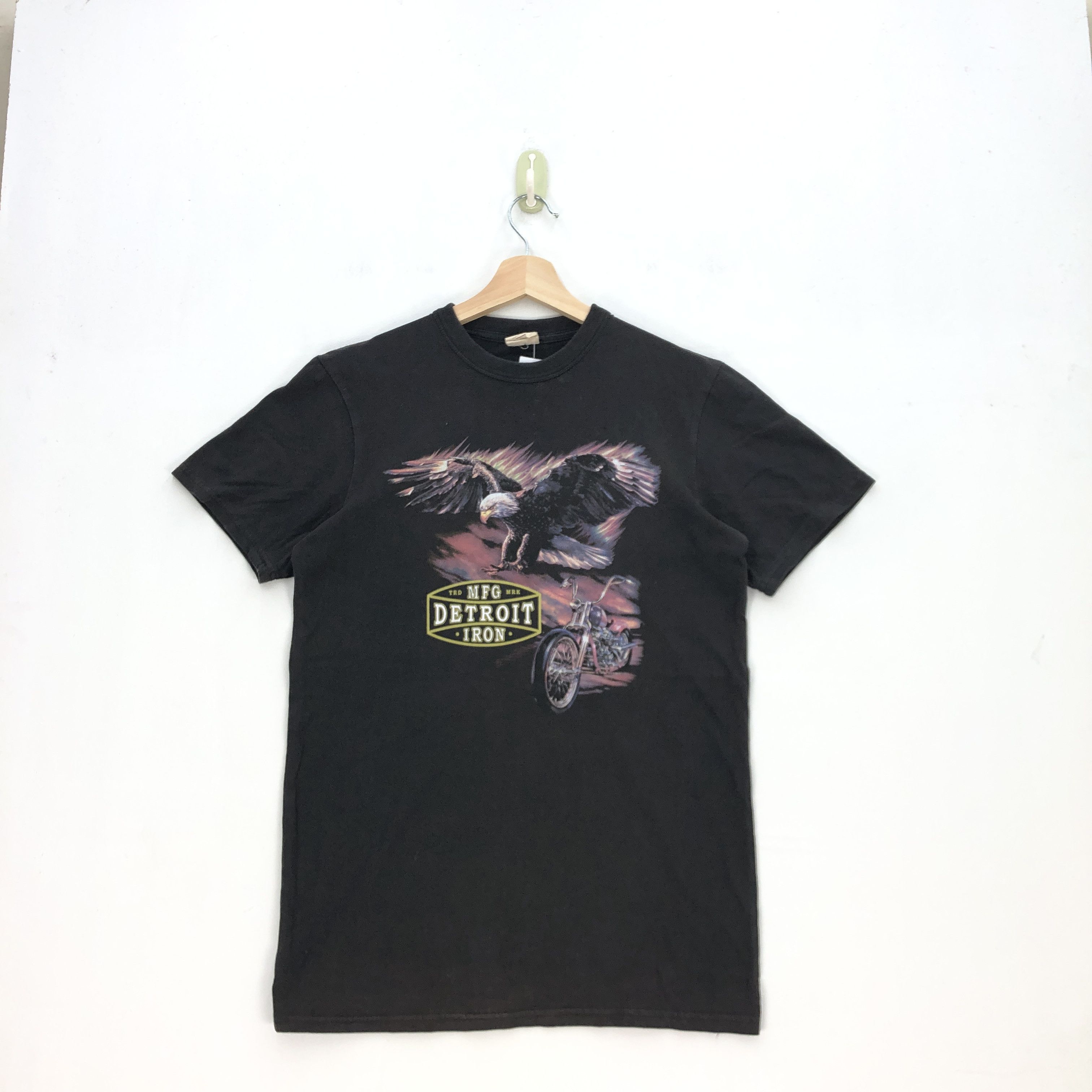 Vintage 90s MFG Detroid Iron T Shirt Chopper Racing Motorcycle Tees Size US S / EU 44-46 / 1 - 1 Thumbnail
