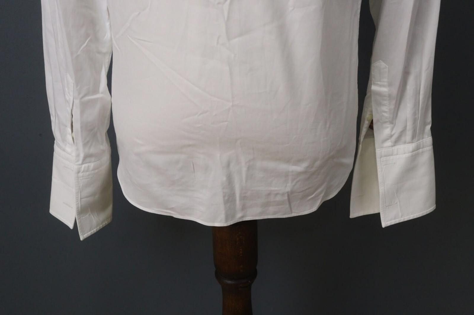 Designer Boggi White Cotton Collared Button Front Dress Shirt Size 40 Size 38R - 9 Thumbnail