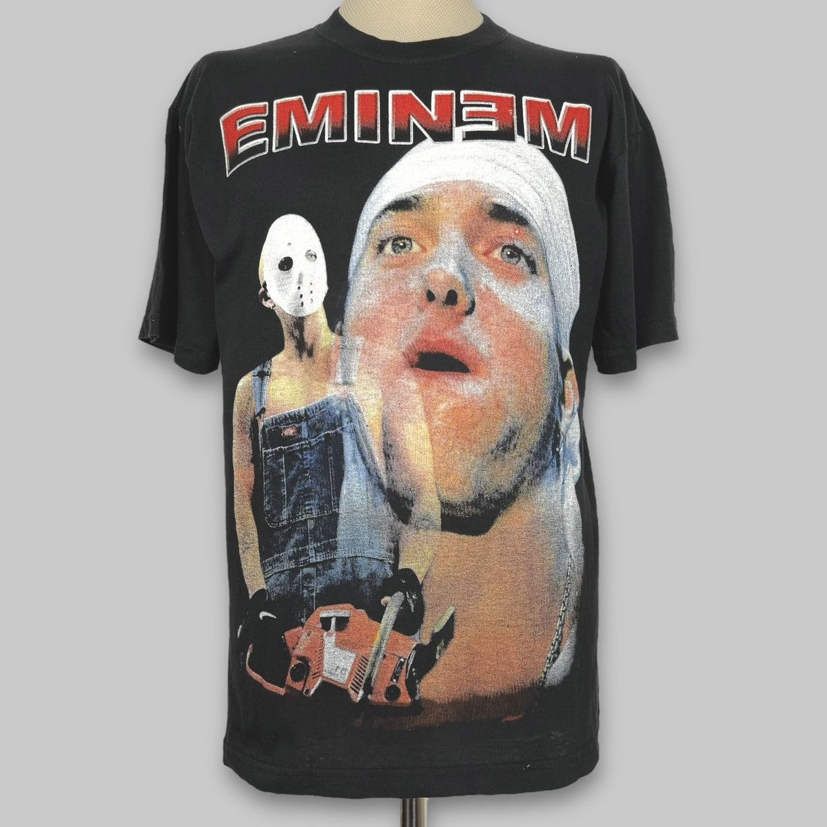 Vintage 90s Eminem Chainsaw Mask Rare Euro Rap T Shirt