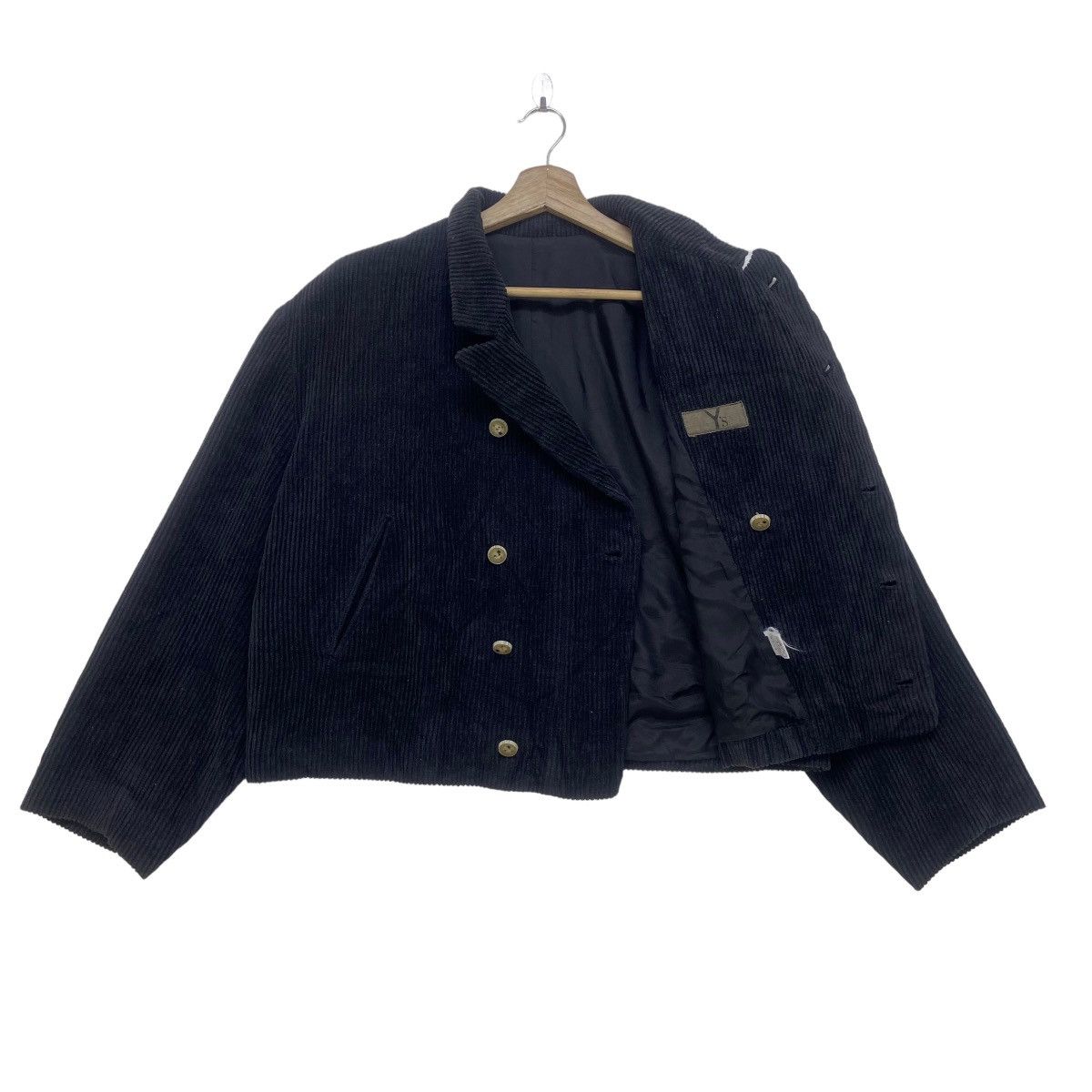 Yohji Yamamoto Vintage 80s Y’s Yohji Yamamoto Corduroy Cropped Jacket Size US M / EU 48-50 / 2 - 2 Thumbnail