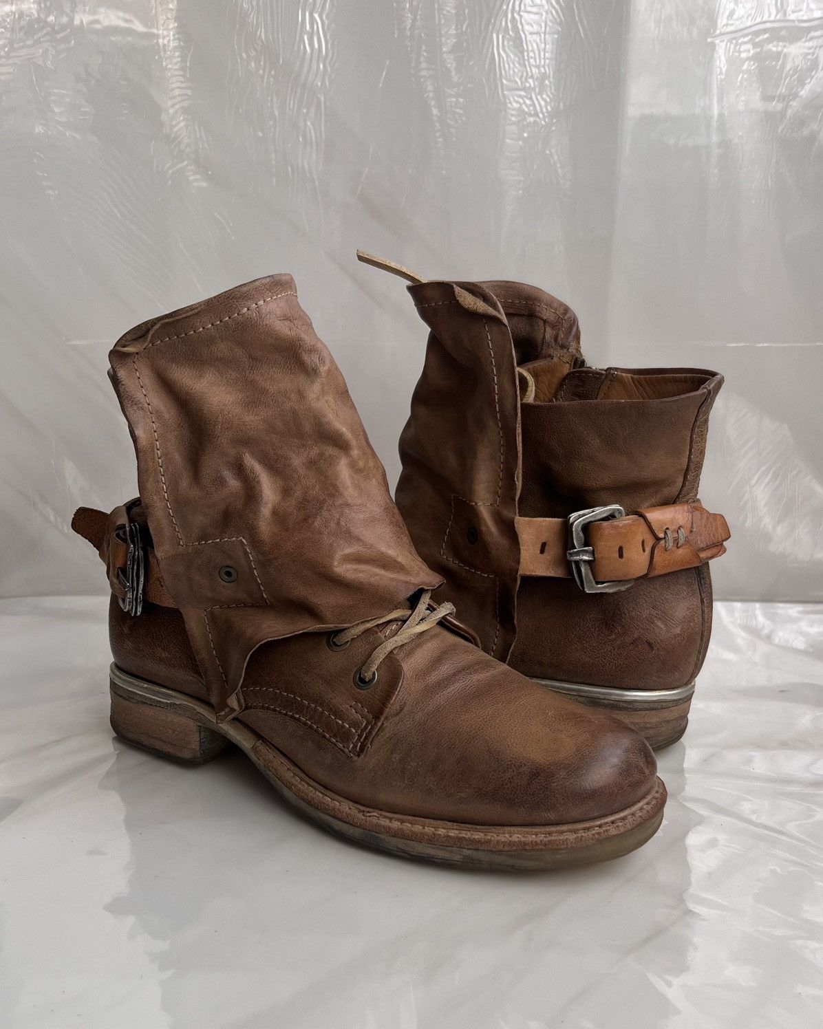A.S.98 As 98 Airstep Zipper Boho Biker brown distressed boot Size US 8 / IT 38 - 13 Thumbnail