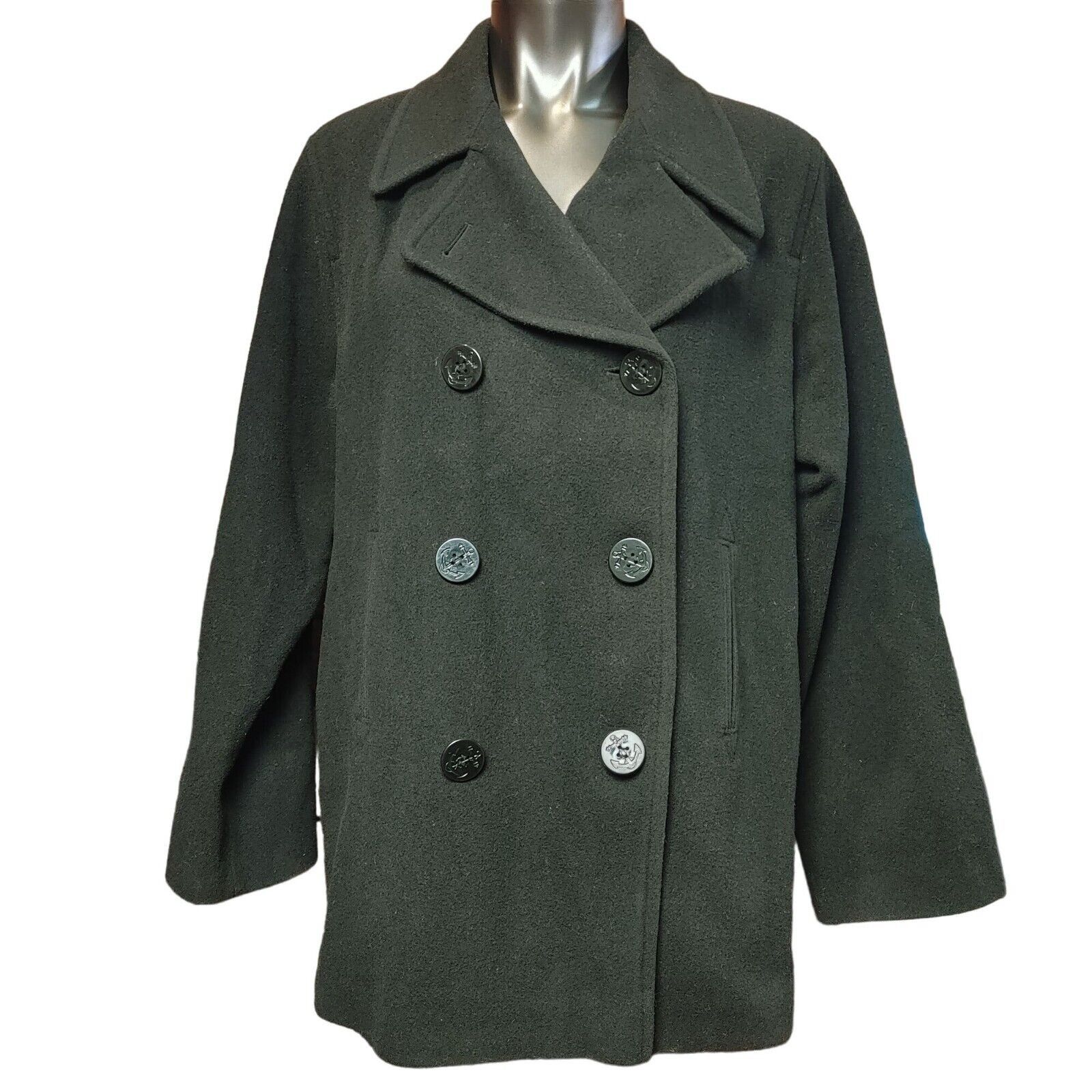 Other JPercy 12 Double Breast Business Fall Harvest Gray Peacoat Size L / US 10 / IT 46 - 1 Thumbnail