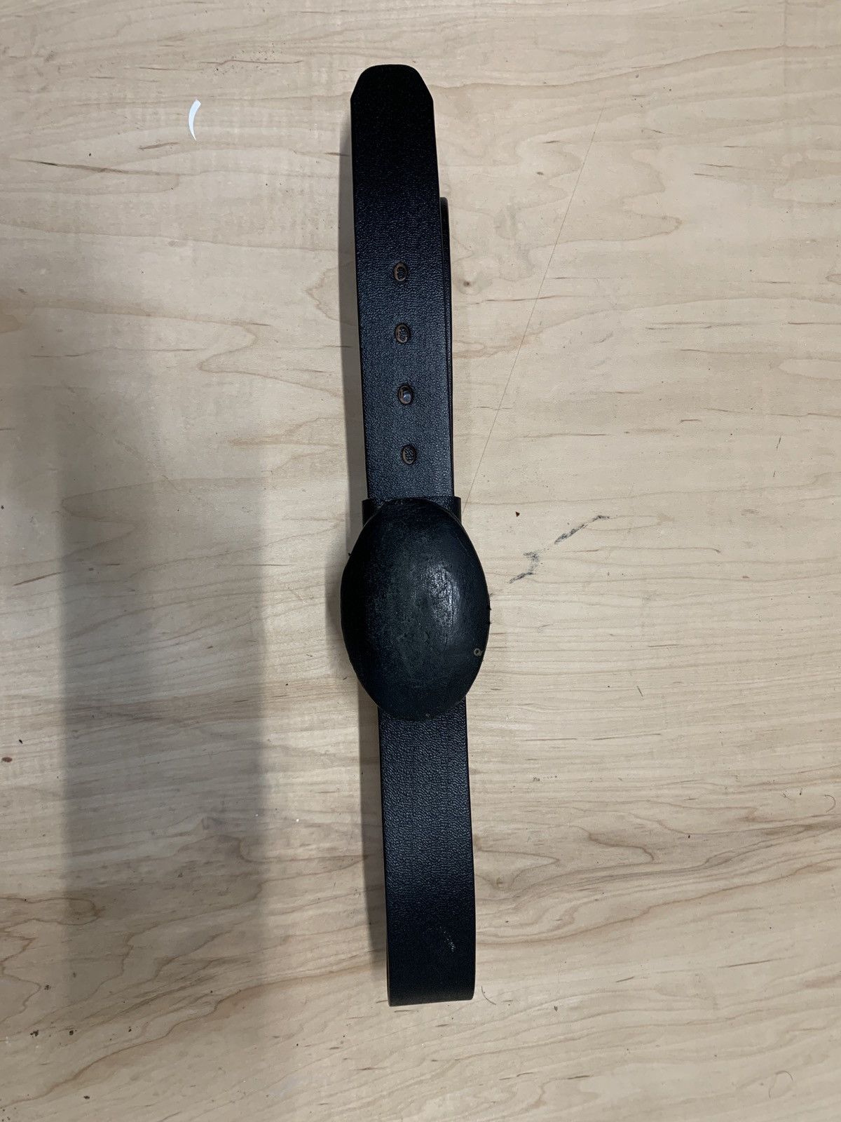 Vintage Black leather belt Size 34 - 1 Thumbnail