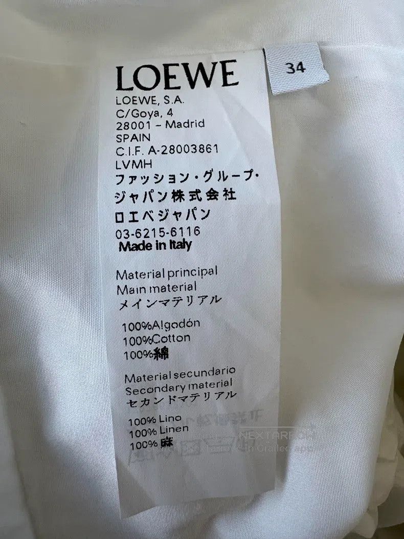 Loewe Loewe White pleated bubble sleeve shirt top off shoulder f Size XXS / US 00 / IT 34 - 6 Thumbnail