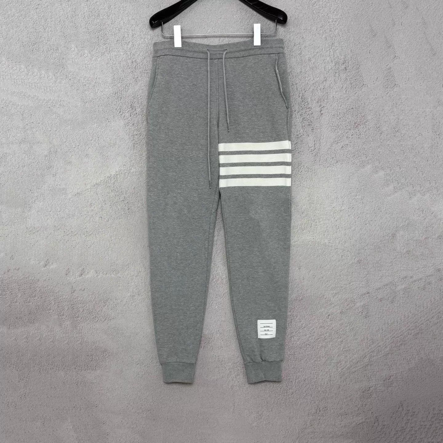 Thom Browne Gray Striped Sweatpants with Drawstring - Size 28 Size US 28 / EU 44 - 1 Thumbnail