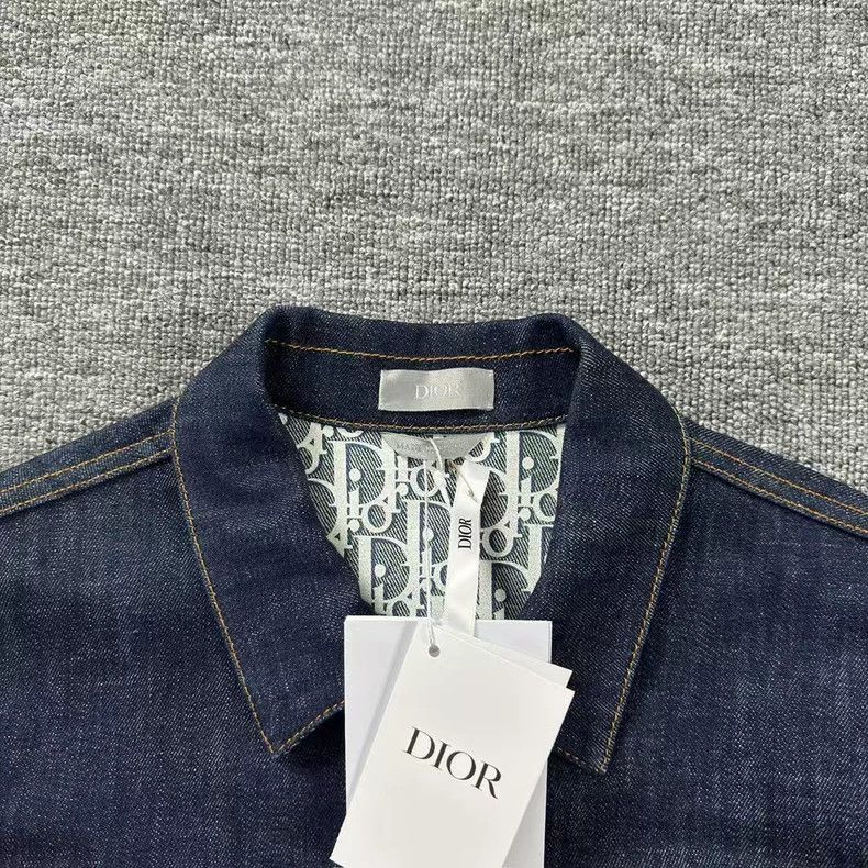 Dior Dior Blue Denim Jacket with Print Lining-2505 Size US L / EU 52-54 / 3 - 3 Thumbnail
