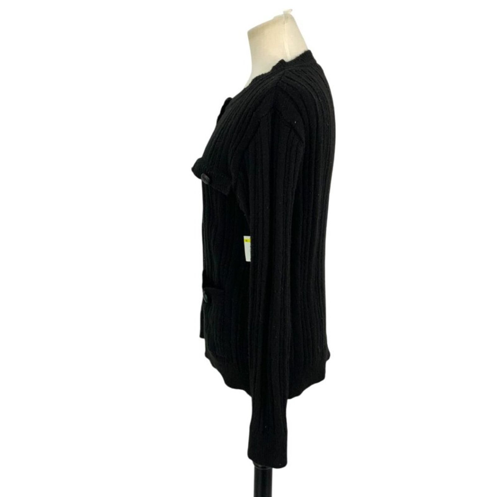 Other Max Studio Black Chunky Button Front Cardigan Medium NWOT Size M / US 6-8 / IT 42-44 - 4 Thumbnail