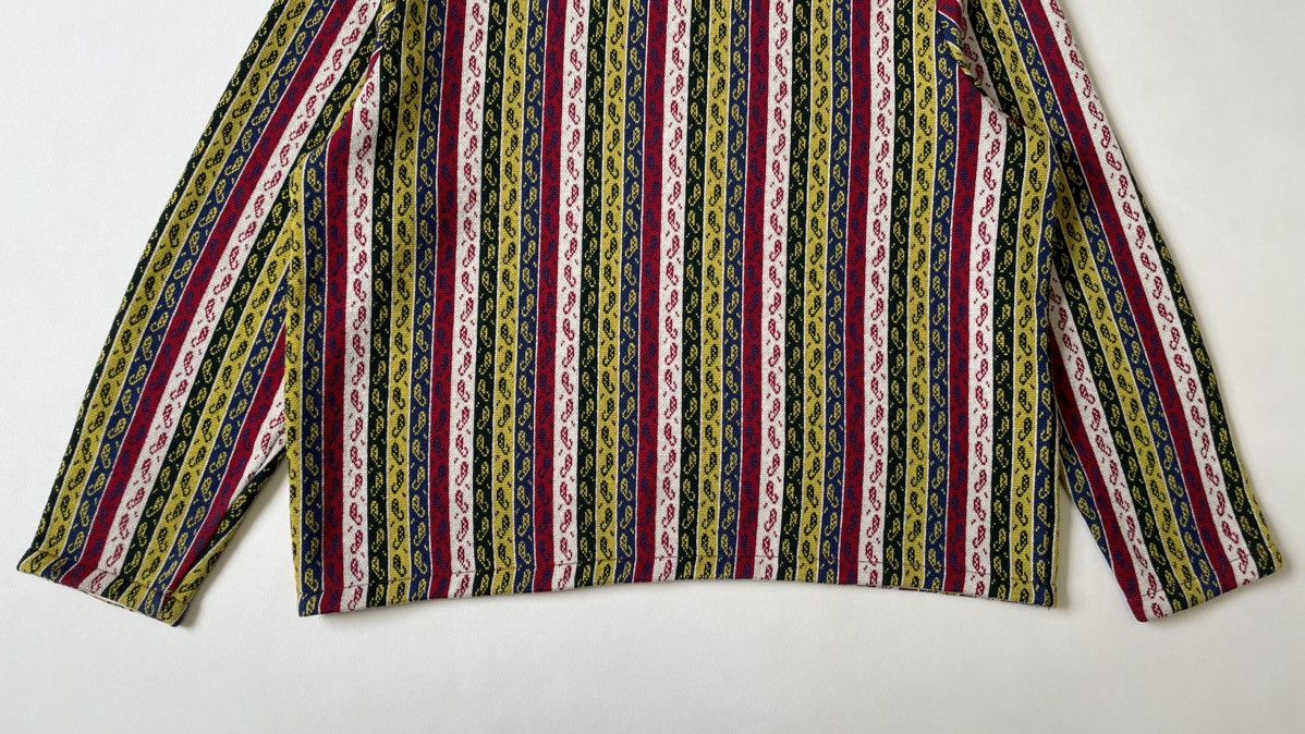Bode Striped Paisley Quarter Zip Wool Sweater Size US L / EU 52-54 / 3 - 12 Thumbnail