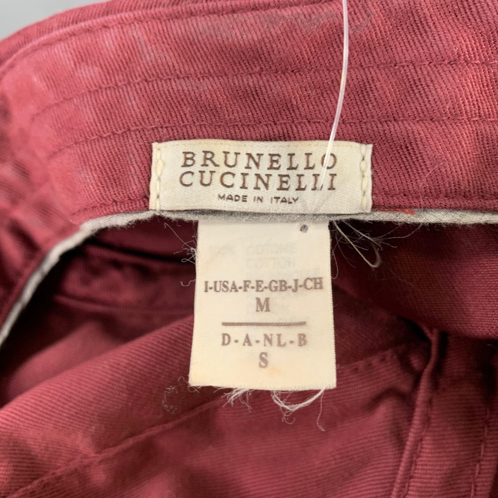 Brunello Cucinelli BRUNELLO CUCINELLI Size M Burgundy Cotton Hats Size ONE SIZE - 4 Thumbnail