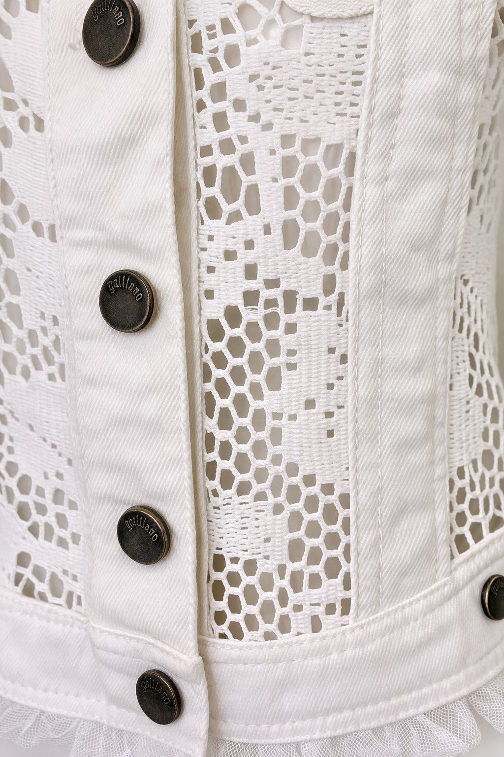 John Galliano John Galliano Crochet Lace Denim Jacket XS X-small Small Size XS / US 0-2 / IT 36-38 - 4 Thumbnail