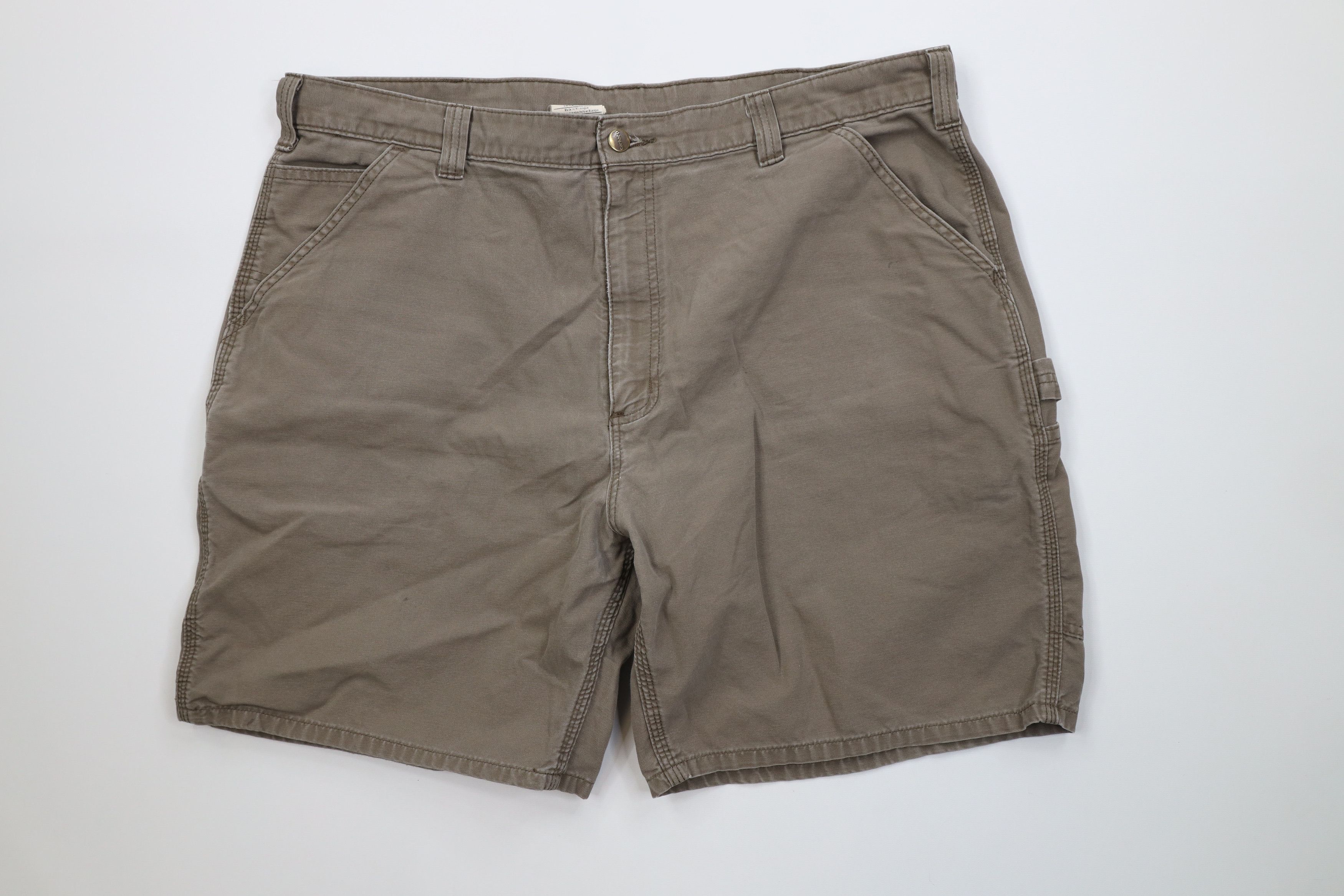 Carhartt Vintage Y2K Carhartt Above Knee Dungaree Shorts Light Brown Size US 40 / EU 56 - 1 Thumbnail