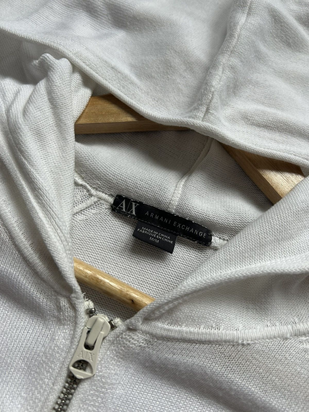 Armani × Vintage Armani Exchange women's Avant-garde zip hooded sweater Size M / US 6-8 / IT 42-44 - 6 Thumbnail