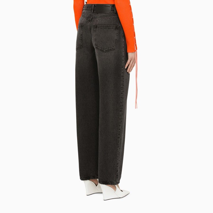 Off-White o1d2blof0924 Washed Balloon Jeans in Black Size 26" / US 2 / IT 38 - 4 Thumbnail