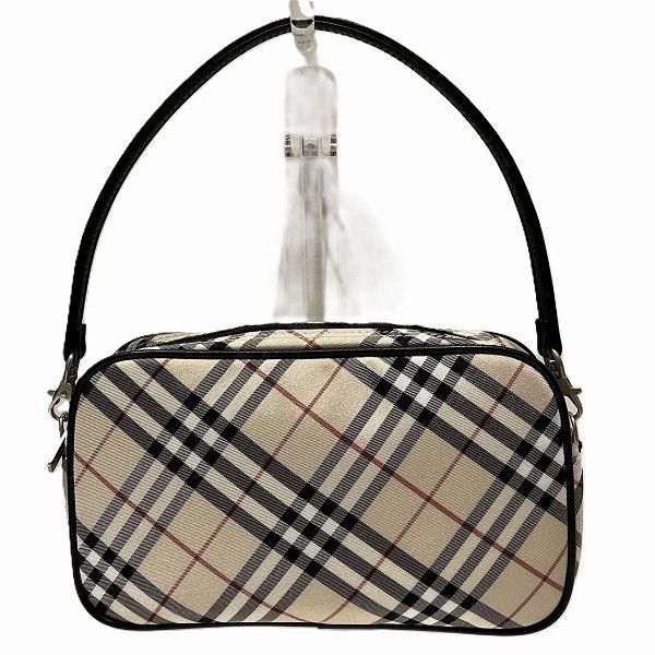 Burberry Burberry Burberry Nova Check Nylon Leather Pouch Canvas Vanity Bag in Good Condition Size ONE SIZE - 1 Thumbnail