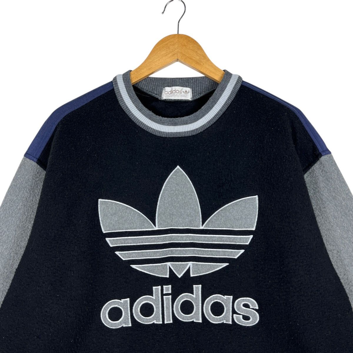 Adidas 🔥 90s Vintage Adidas Big Logo Fleece Jumper Pocket Size US M / EU 48-50 / 2 - 5 Thumbnail