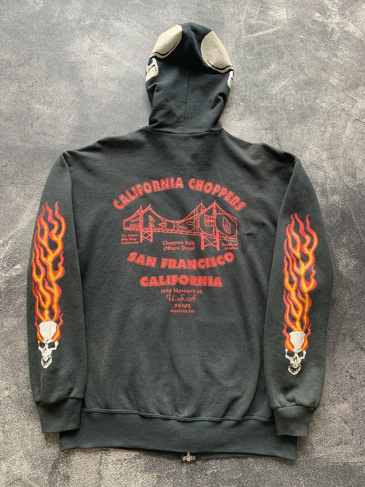 Harley Davidson 💎 Vintage Frisco Choppers Zipper Hoodie Size US L / EU 52-54 / 3 - 4 Thumbnail