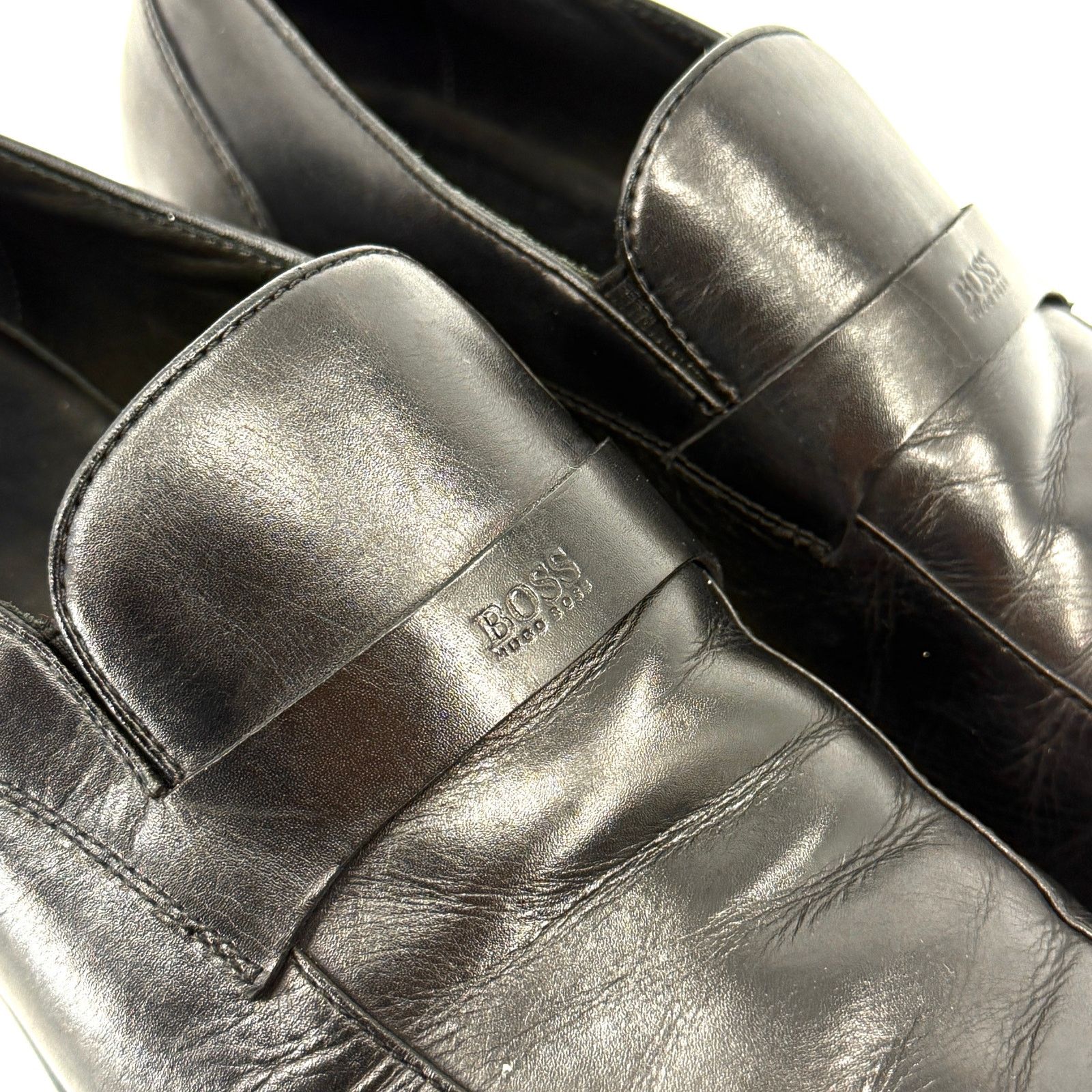 Hugo Boss Black Genuine Leather Minimalist Office Career Loafers Size US 8.5 / EU 41-42 - 2 Thumbnail