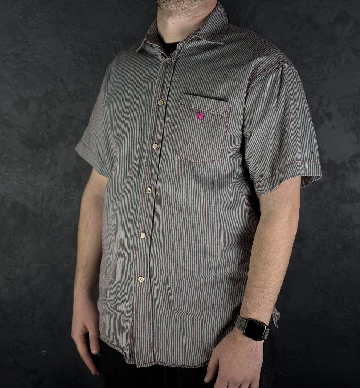 Acne Studios Acne Studios - Oversized Logo-Appliquéd Striped Cotton Shirt Size US S / EU 44-46 / 1 - 2 Thumbnail