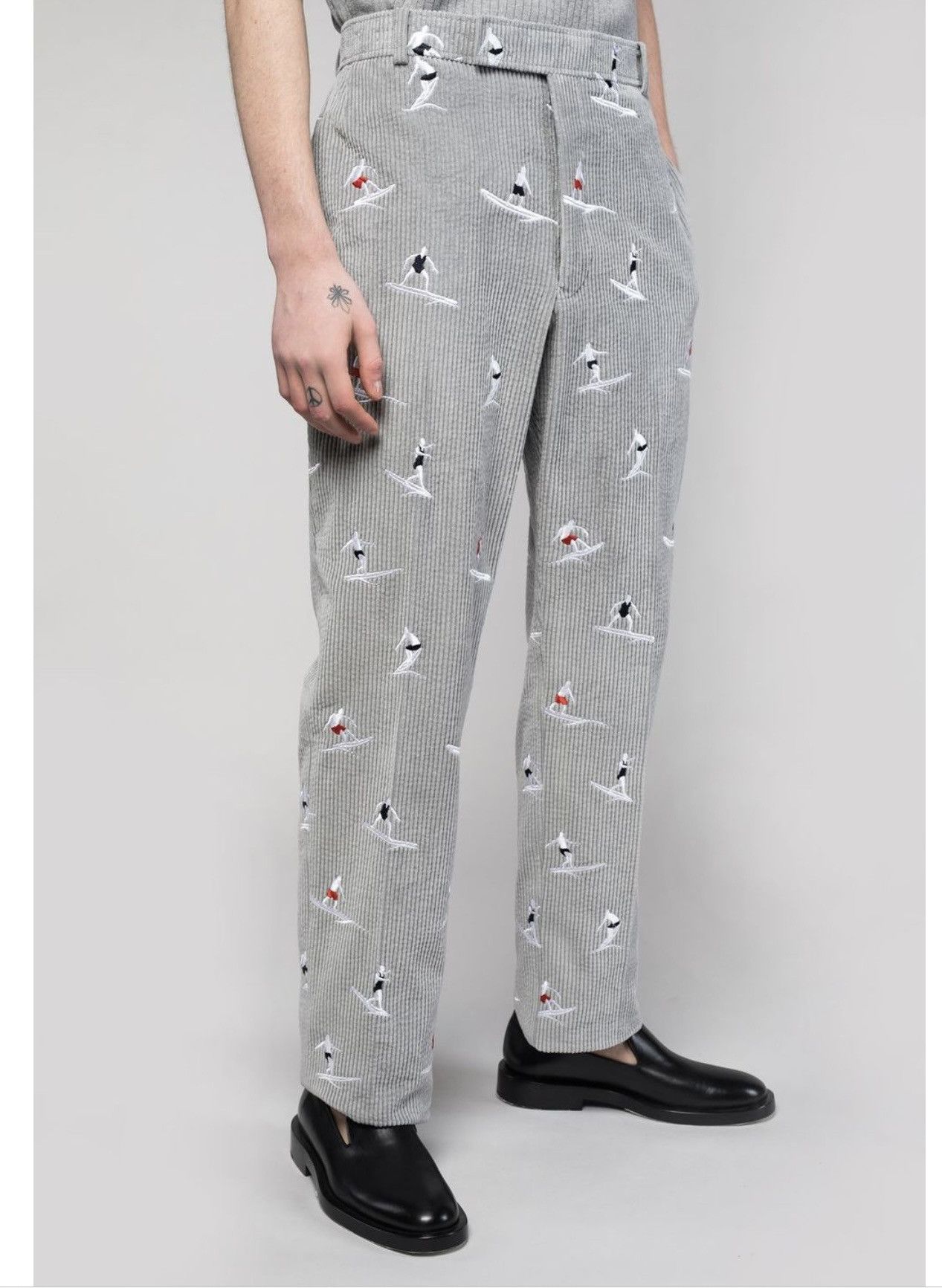 Thom Browne Last Size Thom Browne Corduroy Grey Surfing Print Pants Size US 36 / EU 52 - 4 Thumbnail