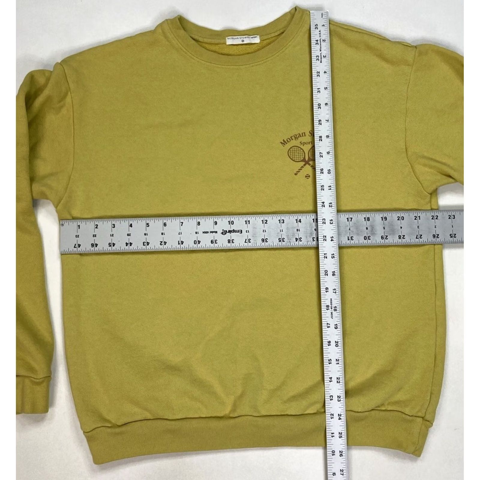 Vintage Morgan Stewart Sport Logo Crewneck Sweatshirt Women Medium Yellow Lemon Lime Shirt Sweatshirt All Seasons Rules Mens Womens Size M / US 6-8 / IT 42-44 - 5 Thumbnail