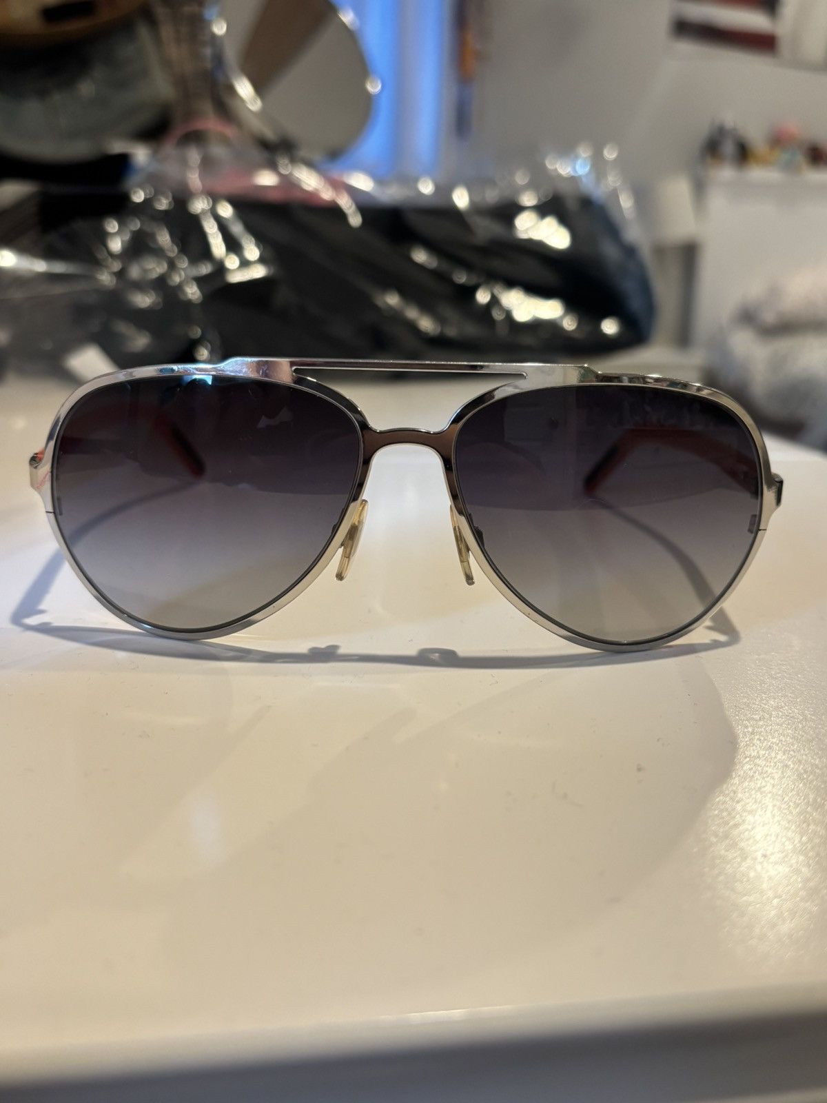 Dolce & Gabbana Dolce & Gabbana Aviator Sunglasses Ombré Lenses Orange Size ONE SIZE - 6 Thumbnail