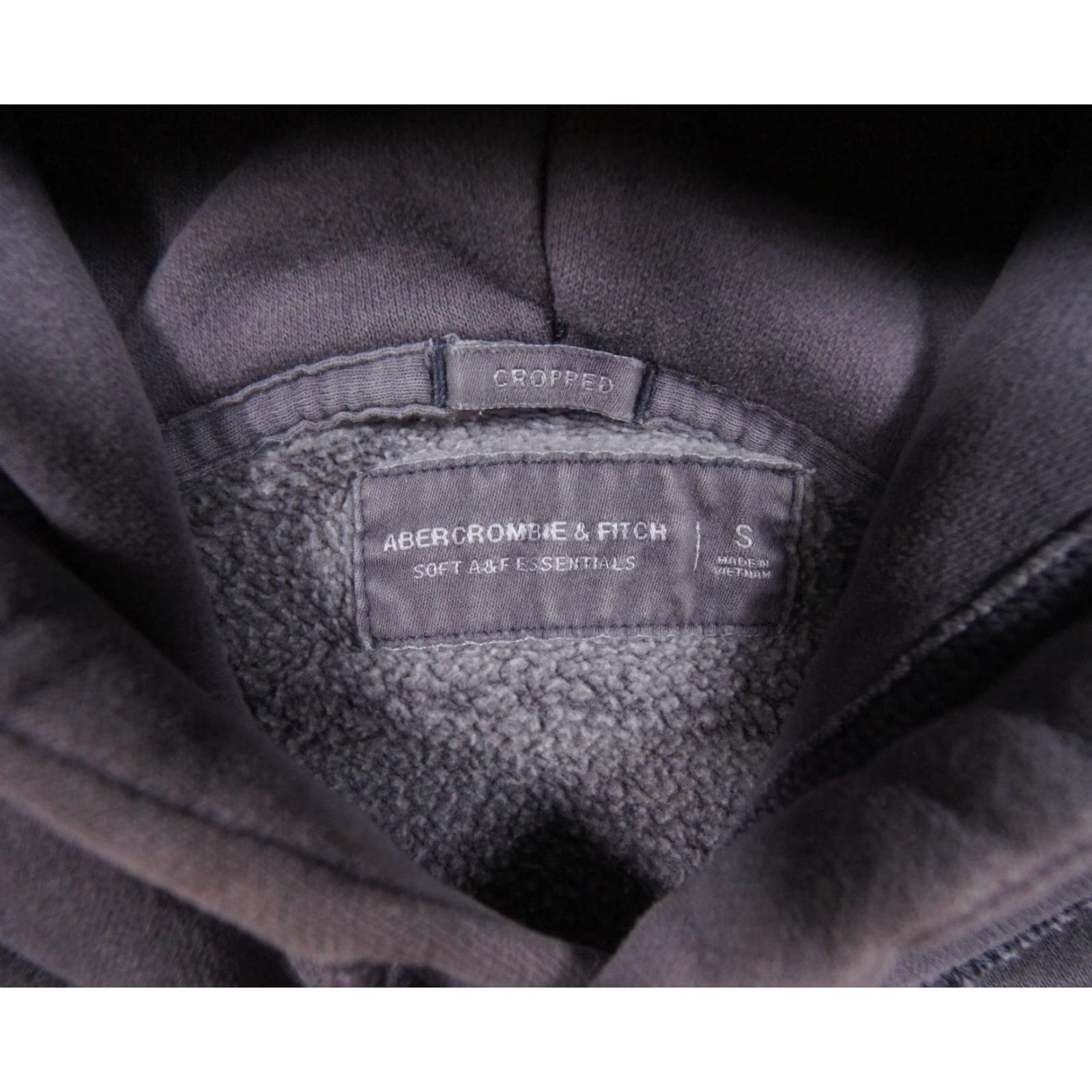 Abercrombie & Fitch Abercrombie & Fitch Sweatshirt Womens Small Gray Hoodie Cropped Faded Distressed Size S / US 4 / IT 40 - 6 Thumbnail
