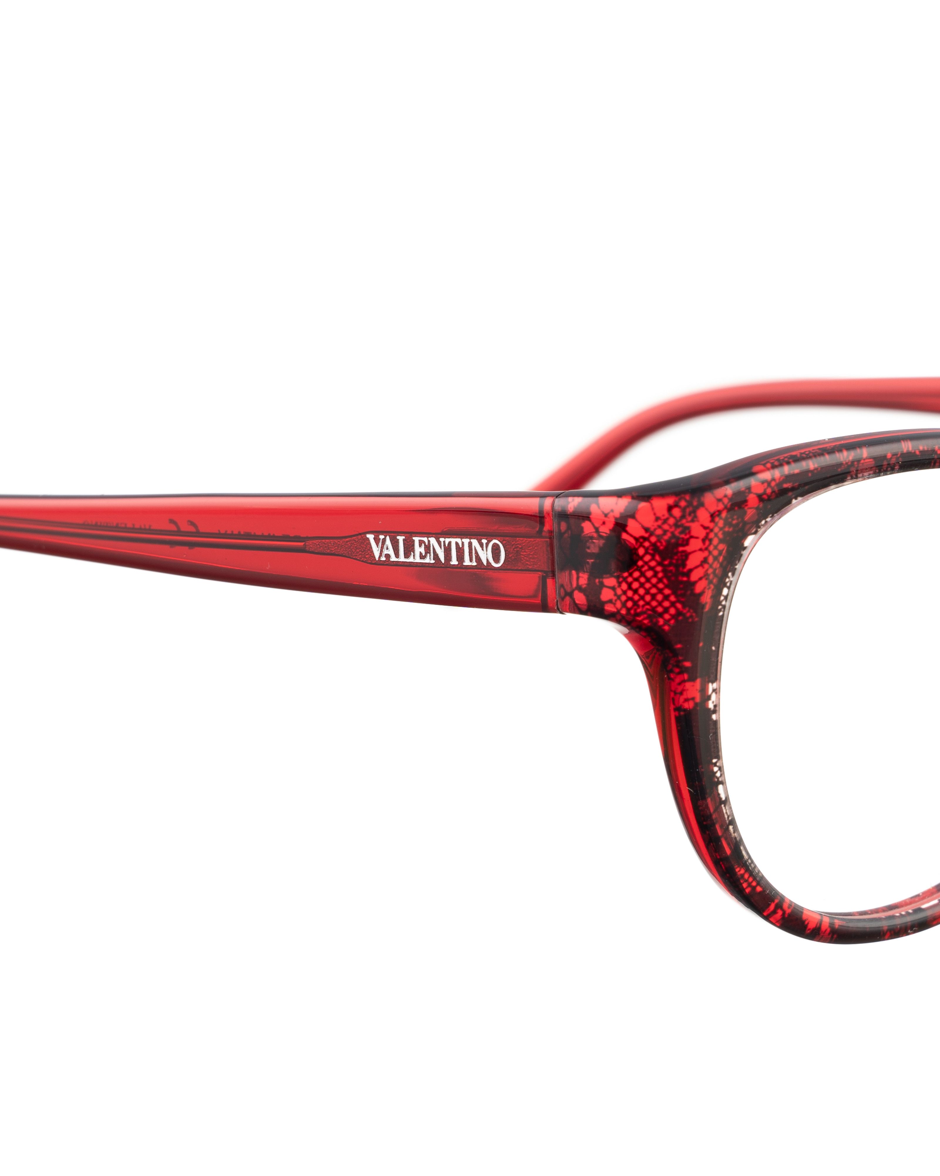 Valentino Valentino 00s Burgundy Lace Nerdy Classic Glasses Size ONE SIZE - 3 Thumbnail